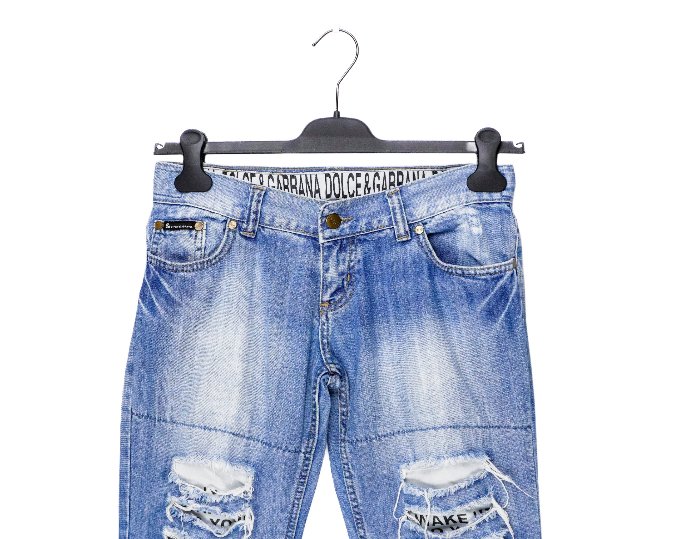 Vintage Archive Dolce Gabbana FW05 White Poem Flared Jeans — photo 2