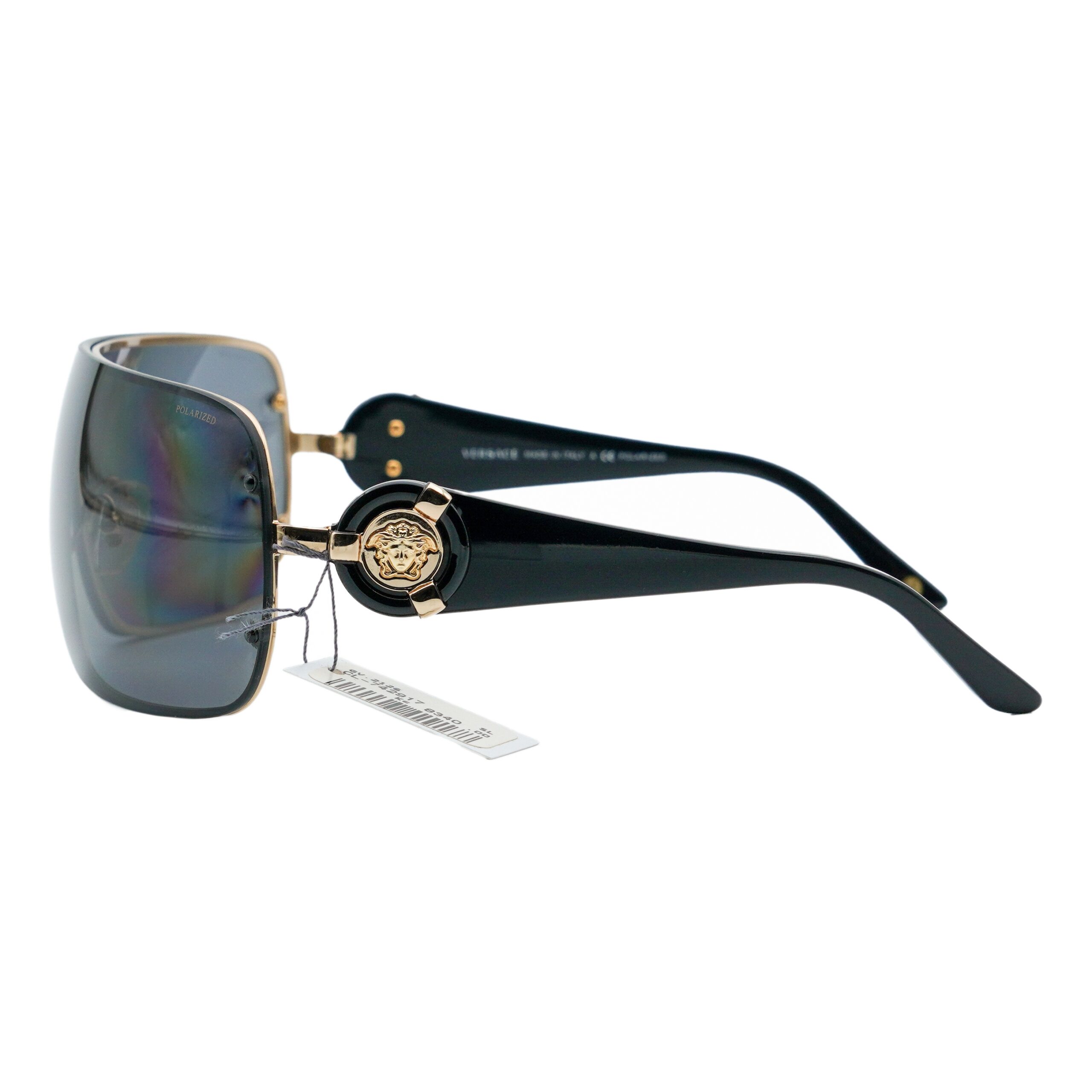 Versace VE 2126 Black Shield Gold Medusa Logo Sunglasses — photo 3