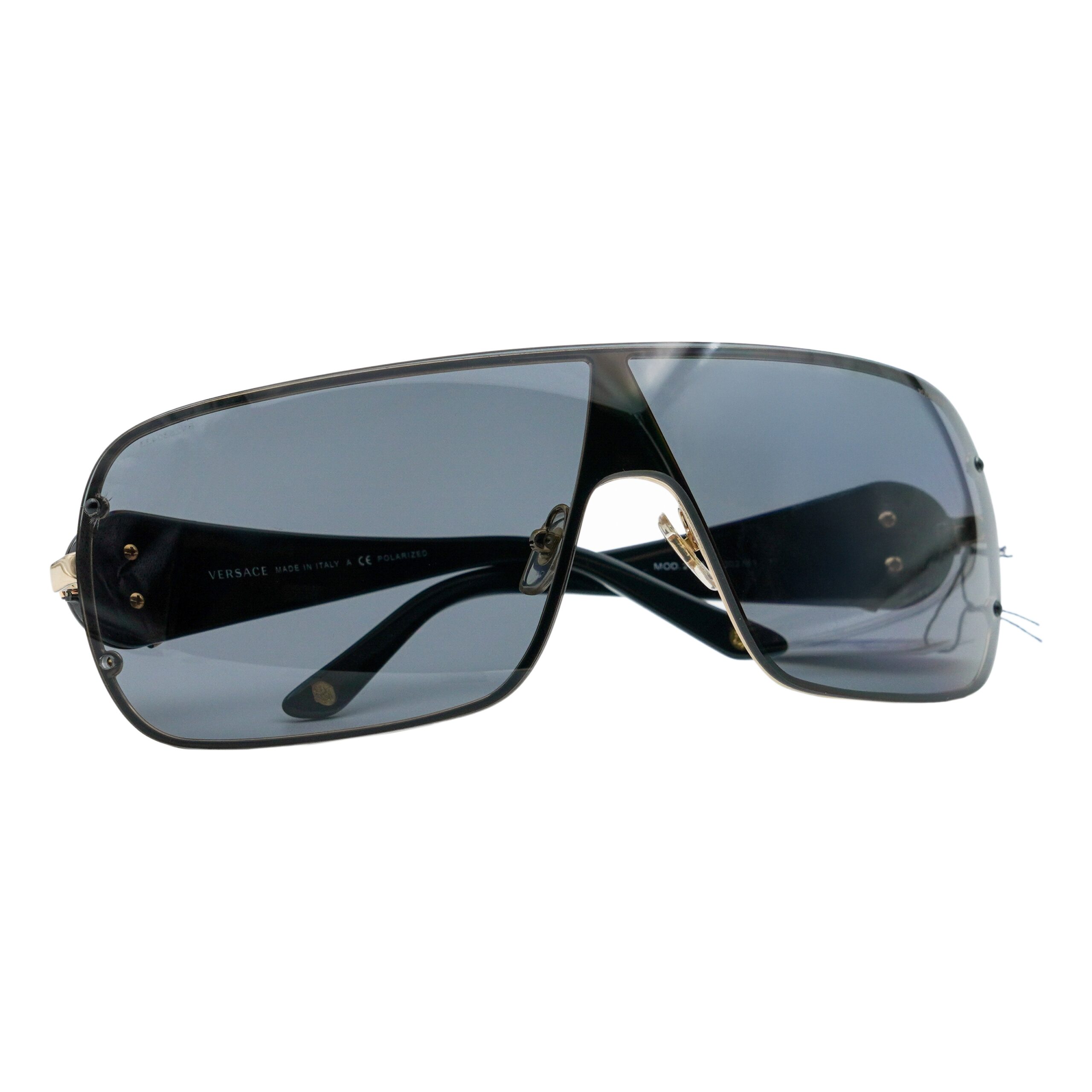 Versace VE 2126 Black Shield Gold Medusa Logo Sunglasses — photo 10