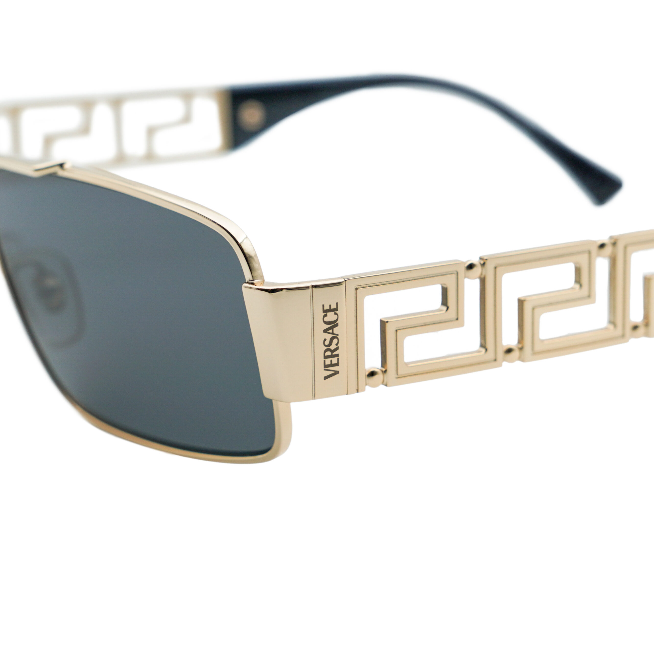 Versace MOD 2257 Gold Greca Logo Rectangular Sunglasses — photo 4