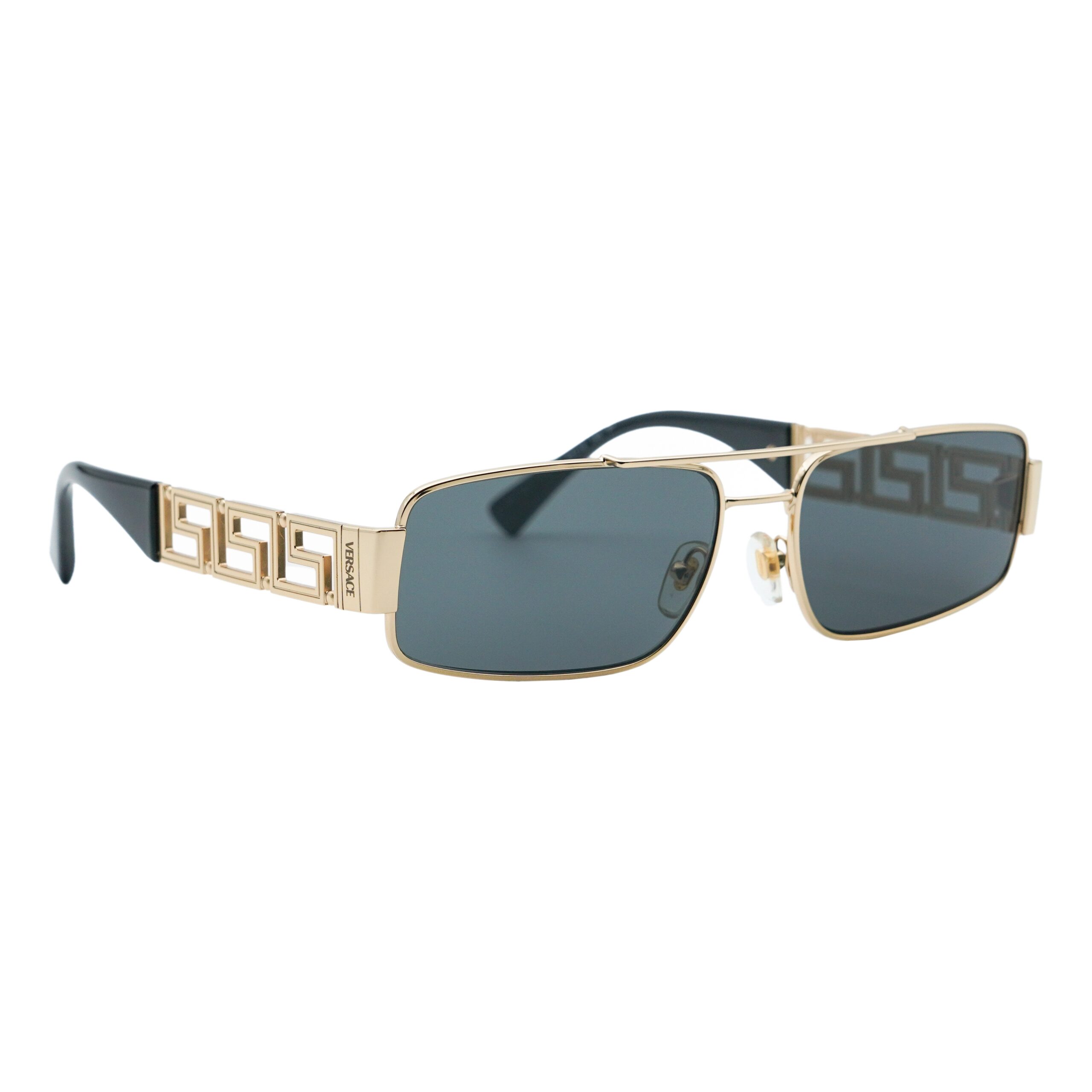 Versace MOD 2257 Gold Greca Logo Rectangular Sunglasses