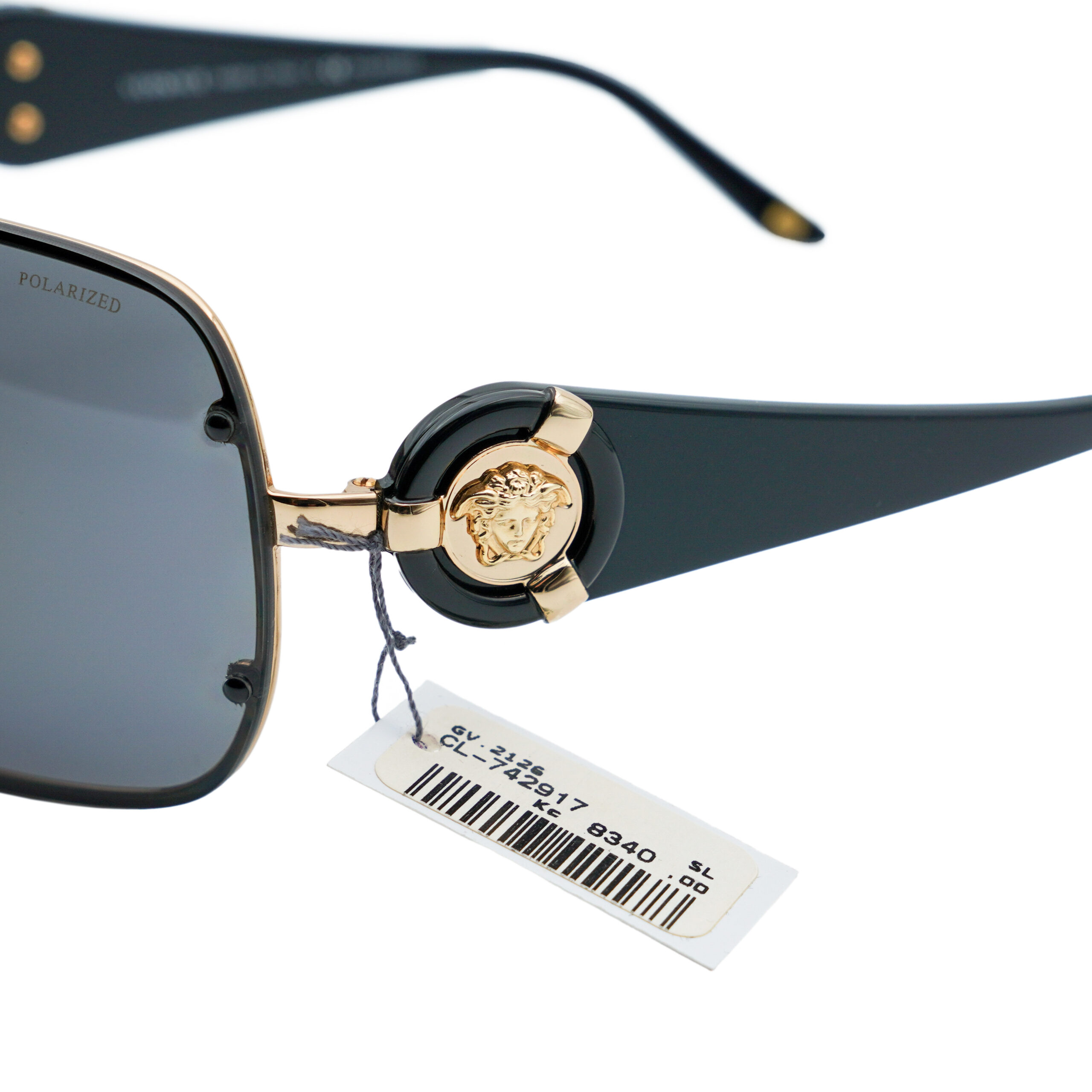 Versace VE 2126 Black Shield Gold Medusa Logo Sunglasses — photo 4