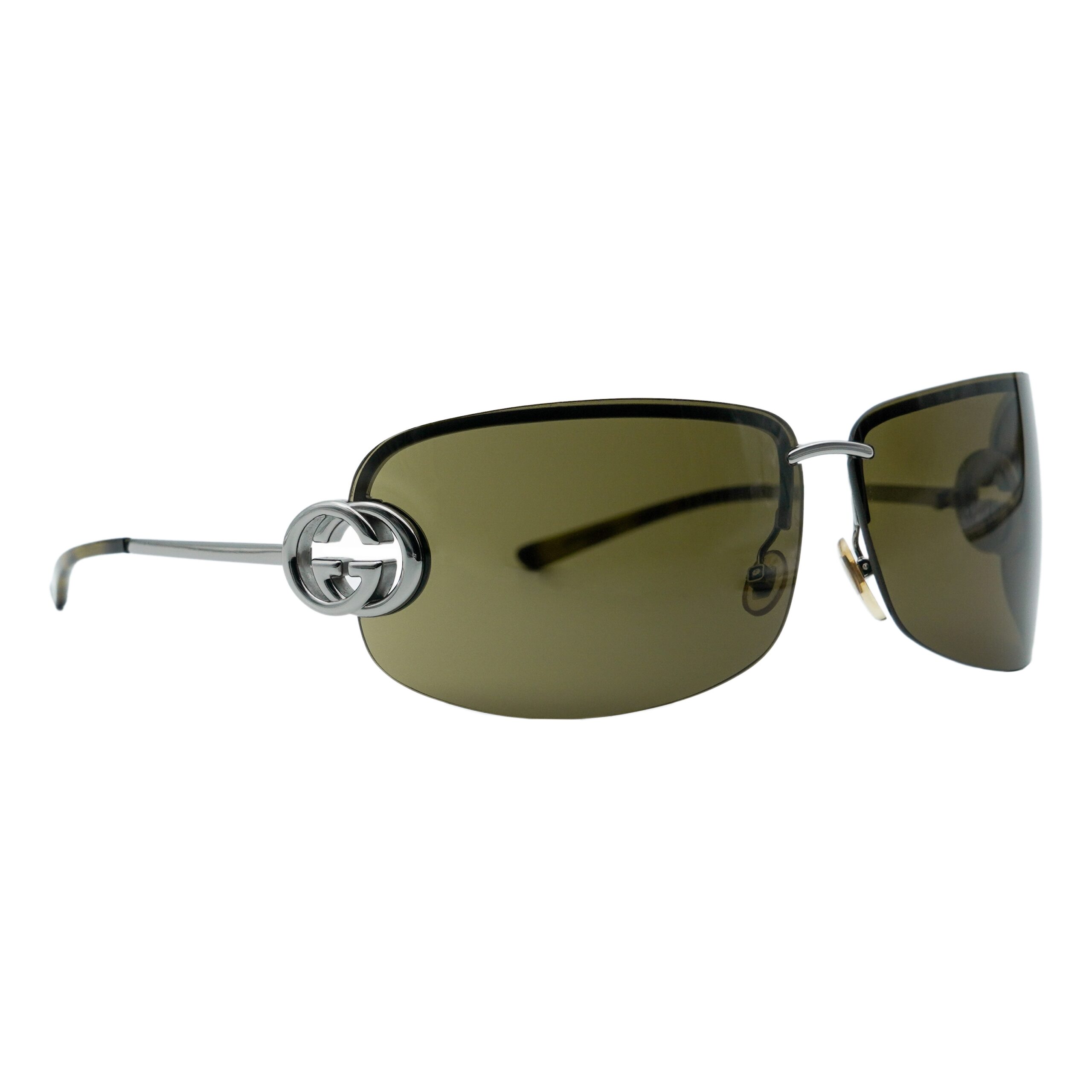 Iconic Vintage Gucci GG 2782 Silver Logo Shield Sunglasses