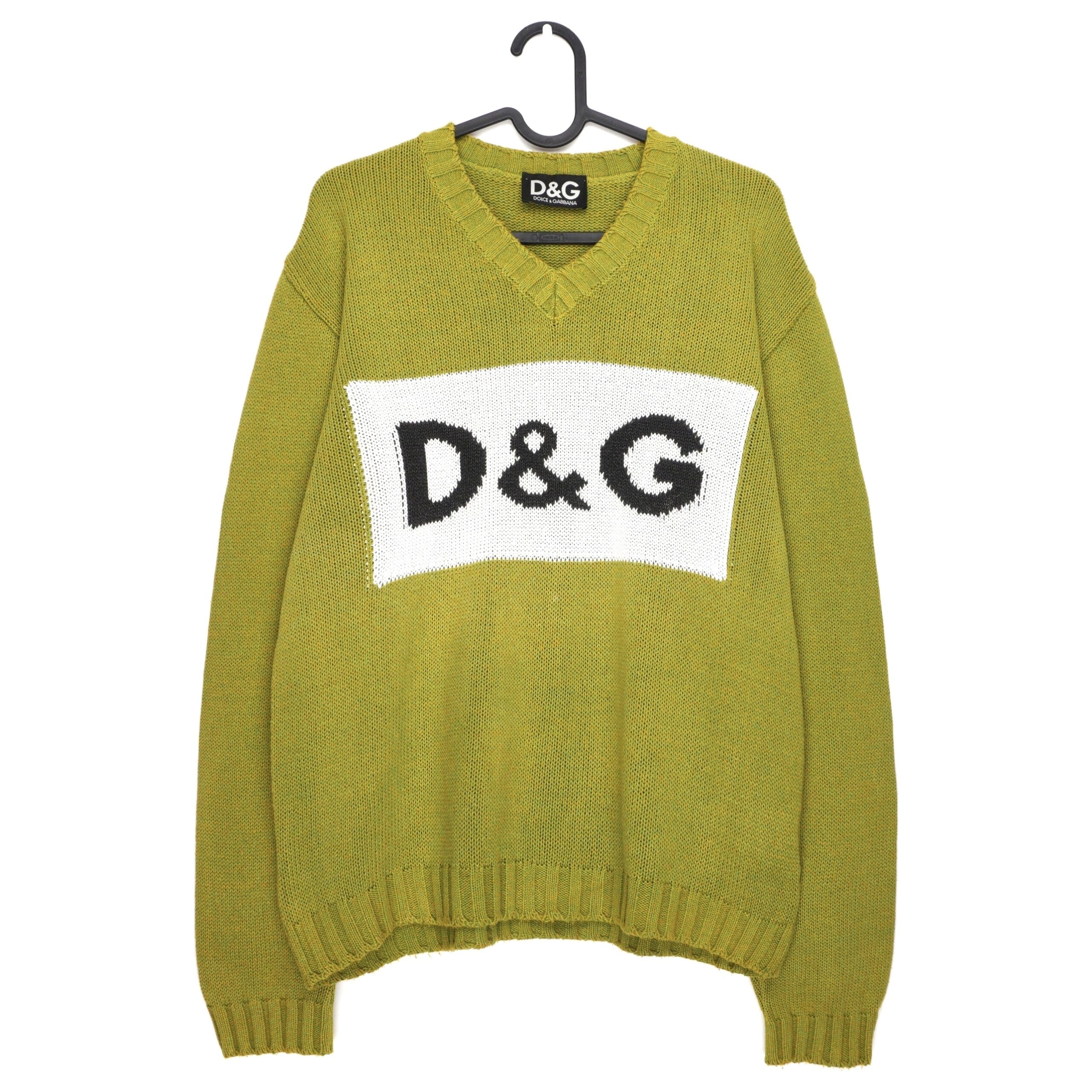 Vintage Dolce Gabbana Big Logo Wool Heavy Knit Sweater