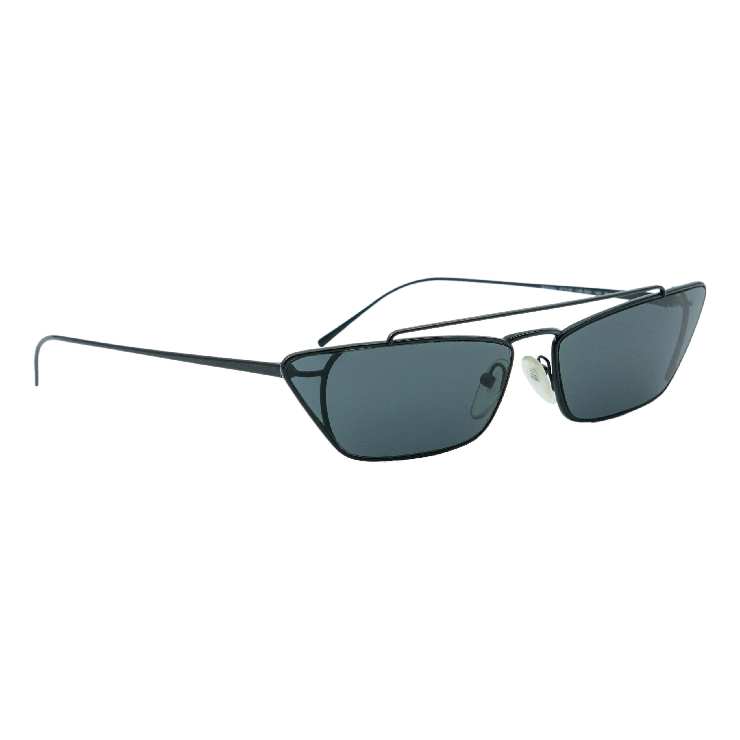 Prada SPR 64U Cat Eye Rectangular Metal Black Sunglasses