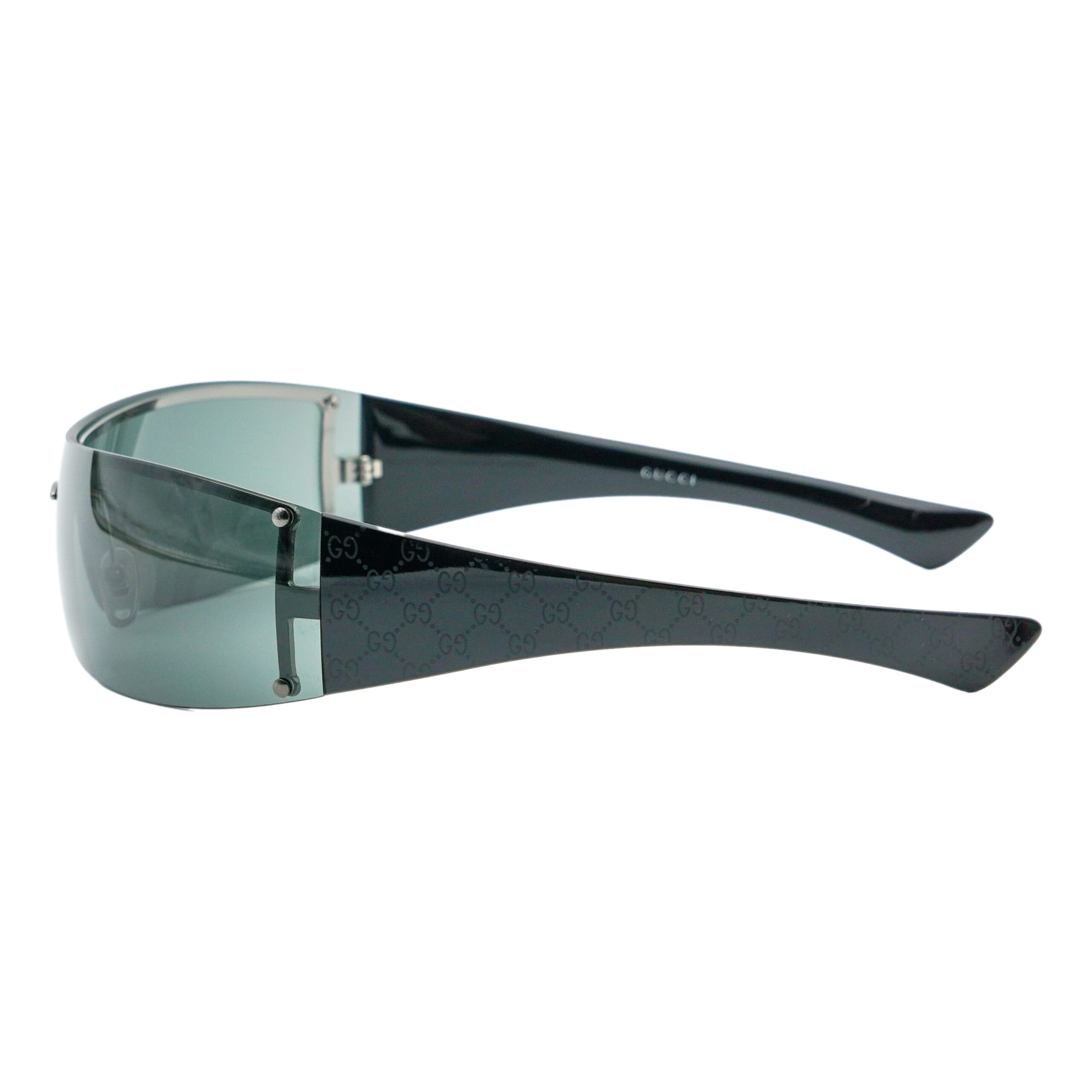 Vintage Gucci GG 1824 Black GG Monogram Shield Sunglasses — photo 3