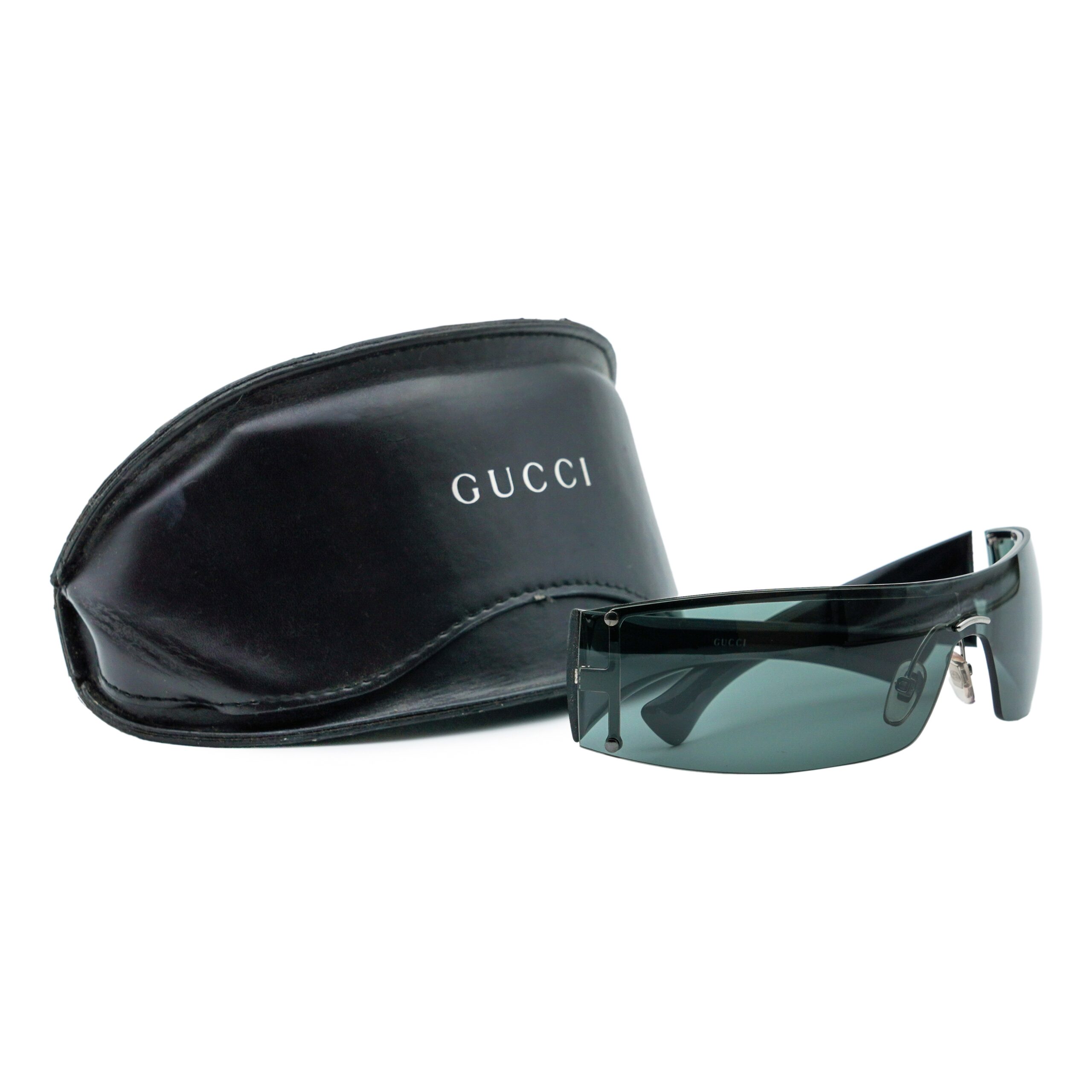 Vintage Gucci GG 1824 Black GG Monogram Shield Sunglasses — photo 8