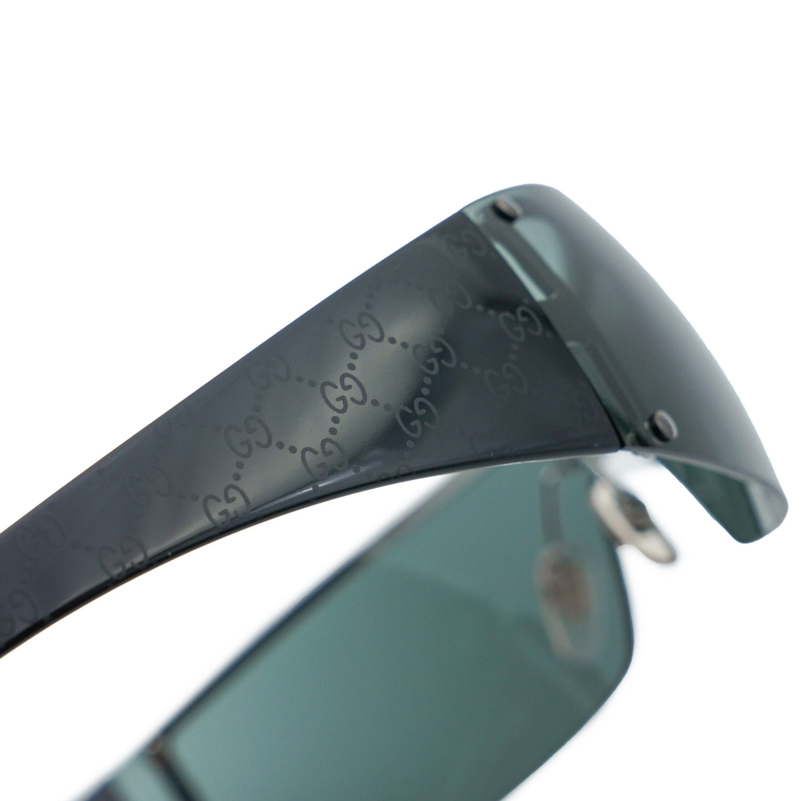 Vintage Gucci GG 1824 Black GG Monogram Shield Sunglasses — photo 4