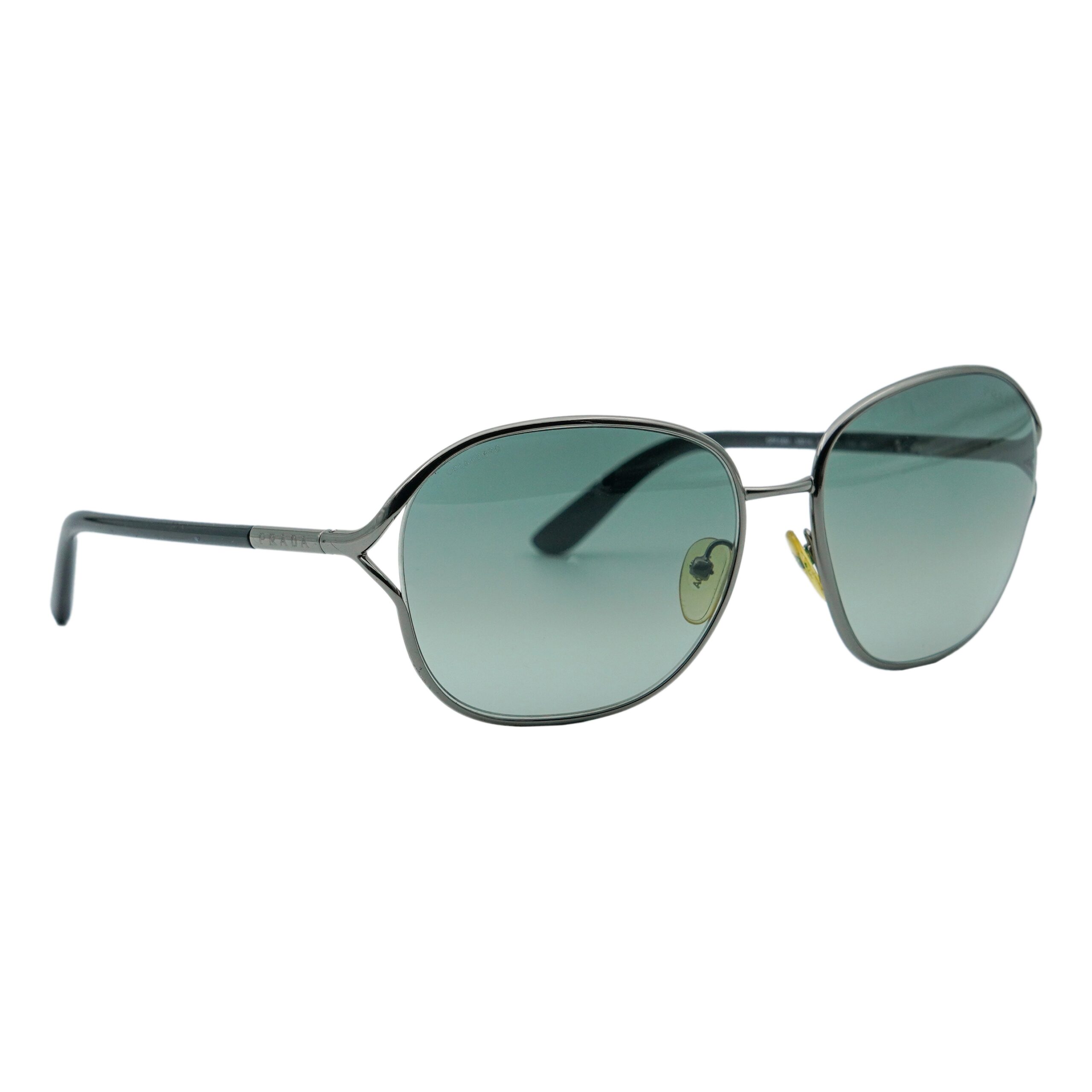 Vintage Prada SPR 58M Metal Frame Logo Aviator Sunglasses
