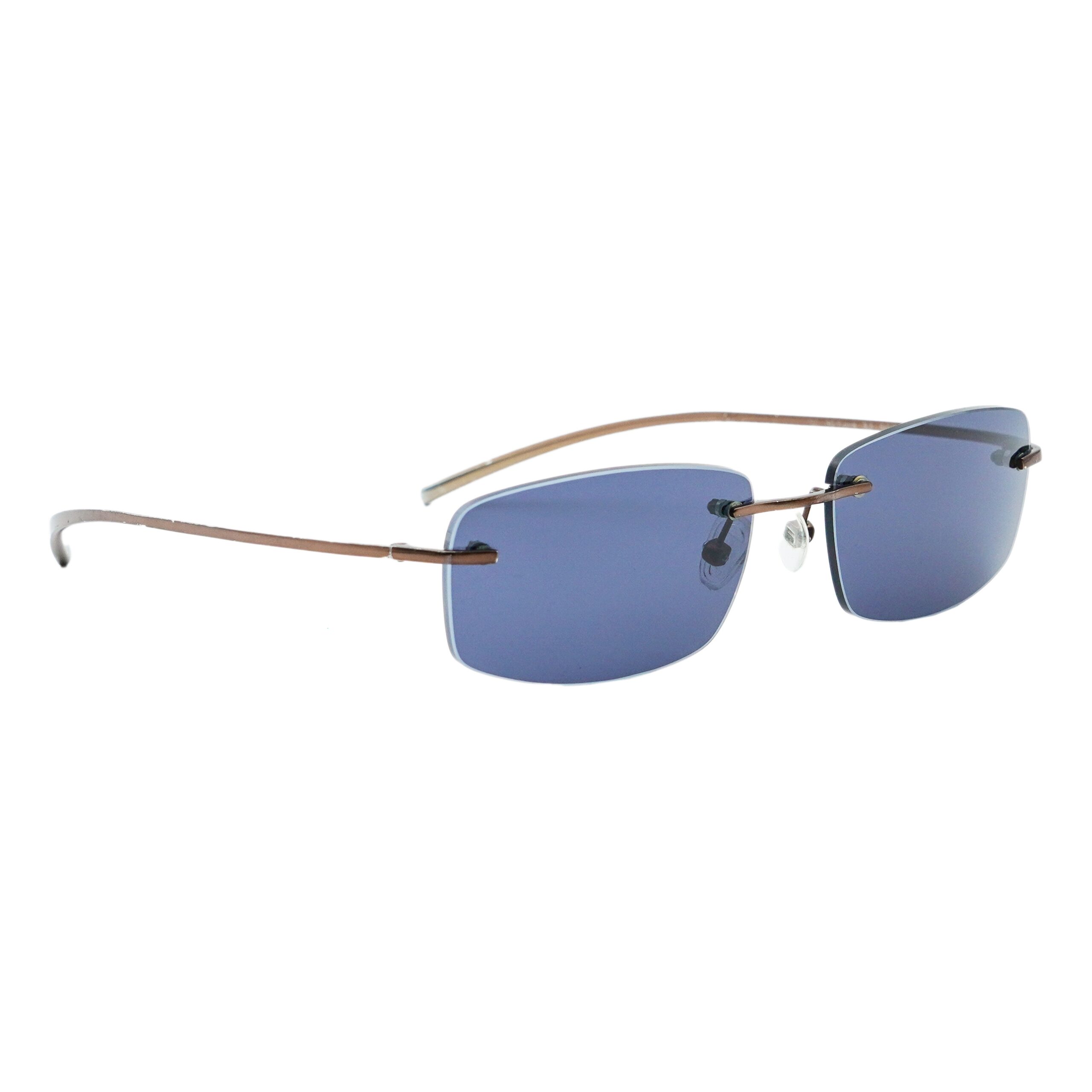Vintage Gucci GG 1720 Dark Blue Titanium Rimless Sunglasses