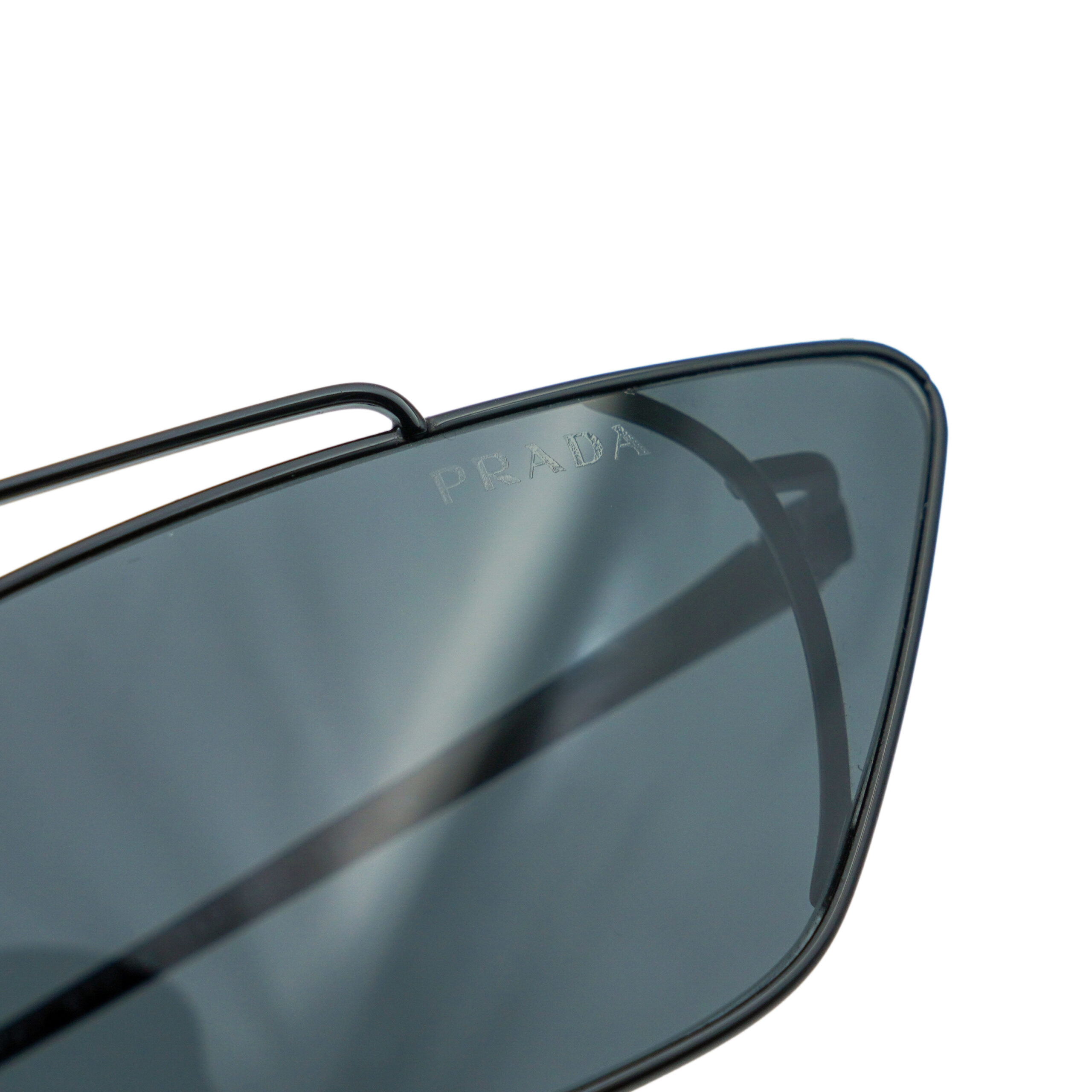Prada SPR 64U Cat Eye Rectangular Metal Black Sunglasses — photo 5