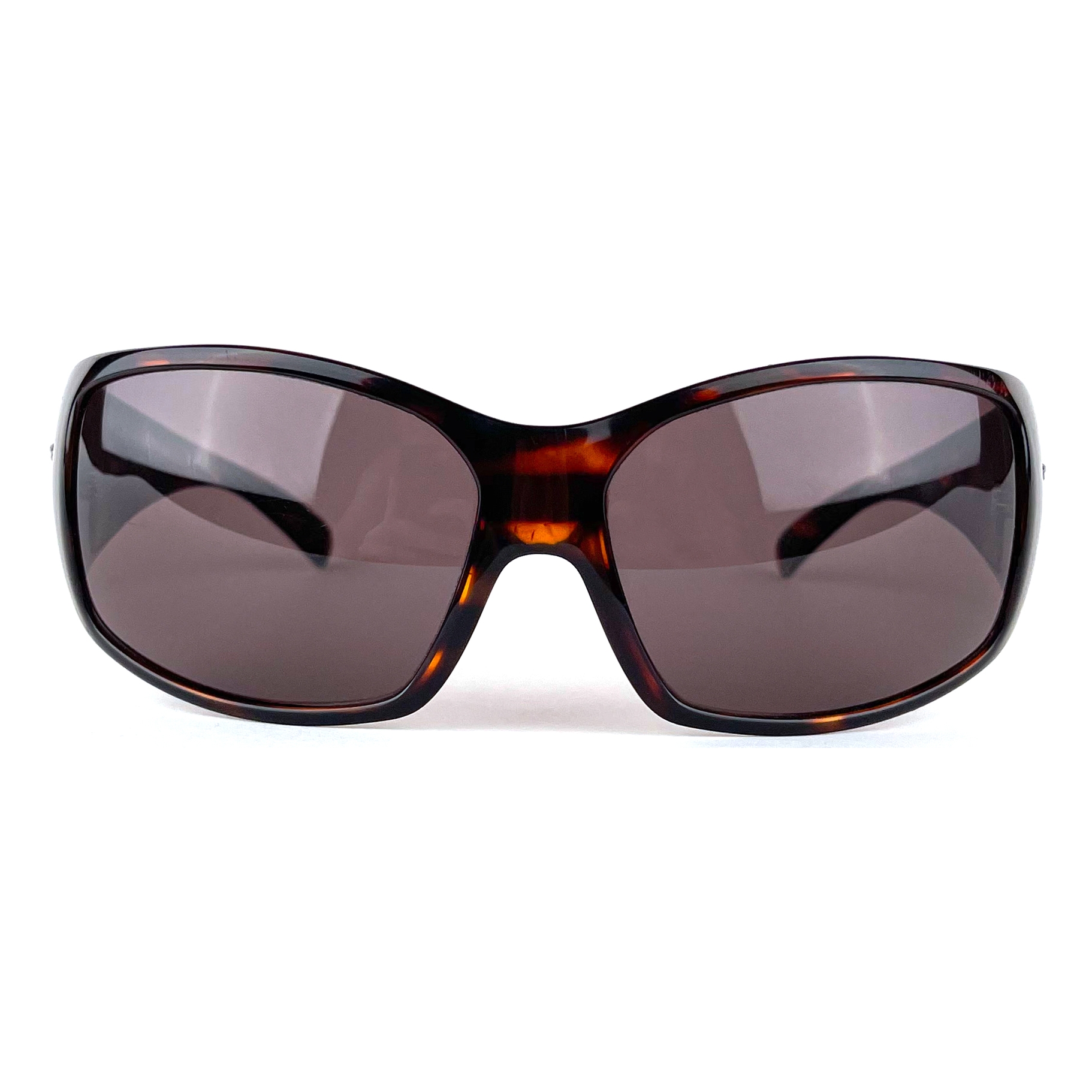 Vintage Versace Medusa Silver Logo Brown Mask Sunglasses — photo 2