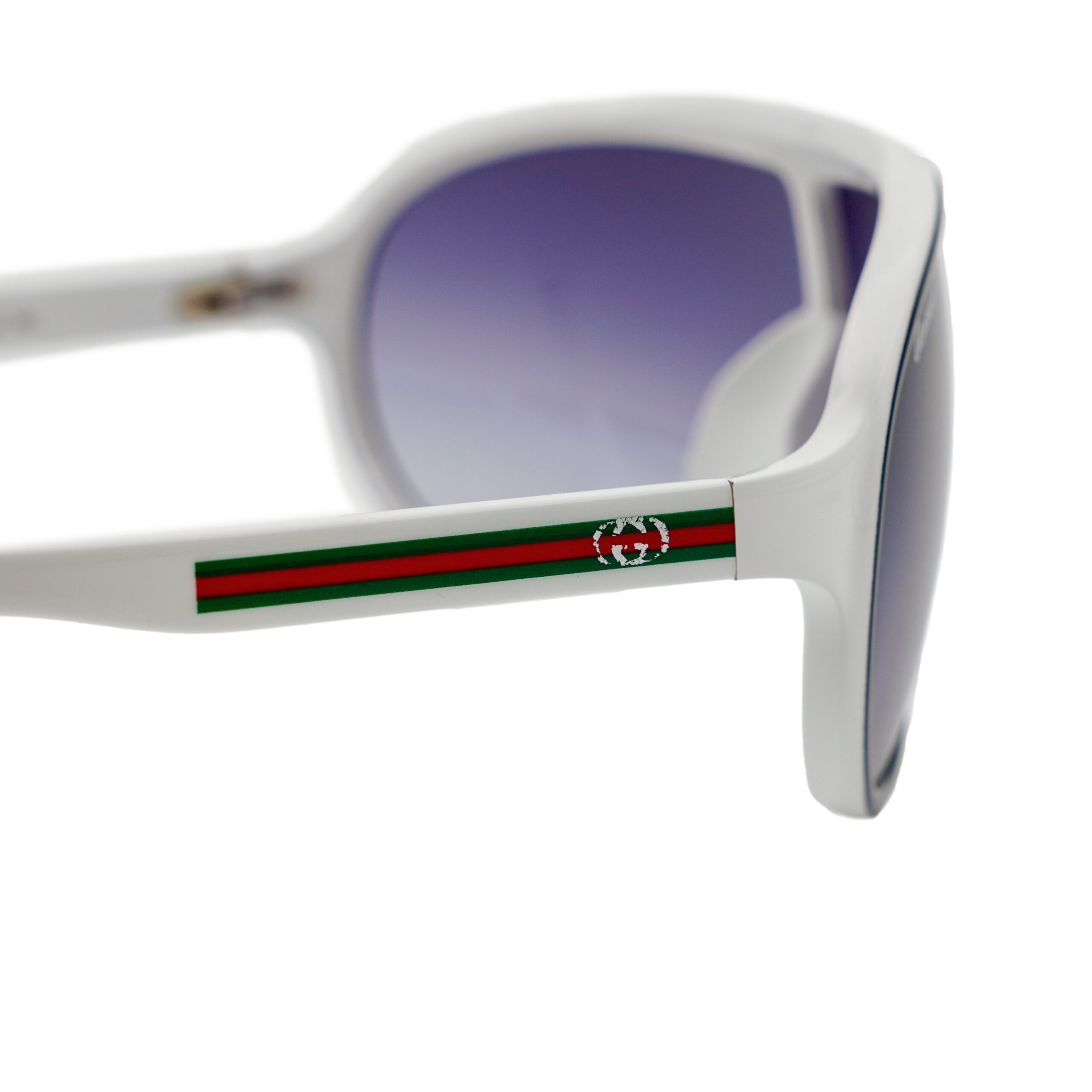 Vintage Gucci GG 3514 Italy White Shield Aviator Sunglasses — photo 3