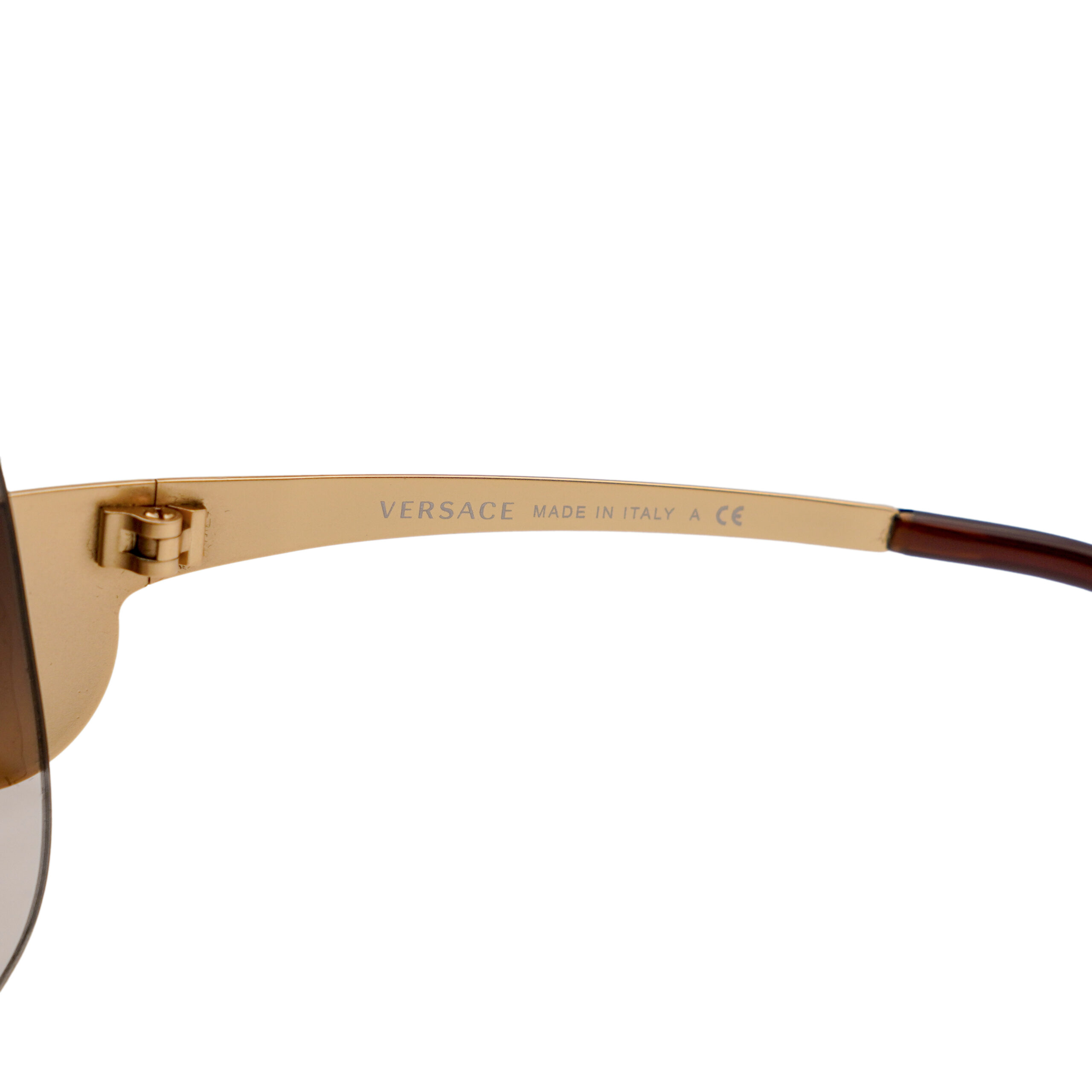 Vintage Versace MOD 2113 Medusa Gold Mask Shield Sunglasses — photo 6
