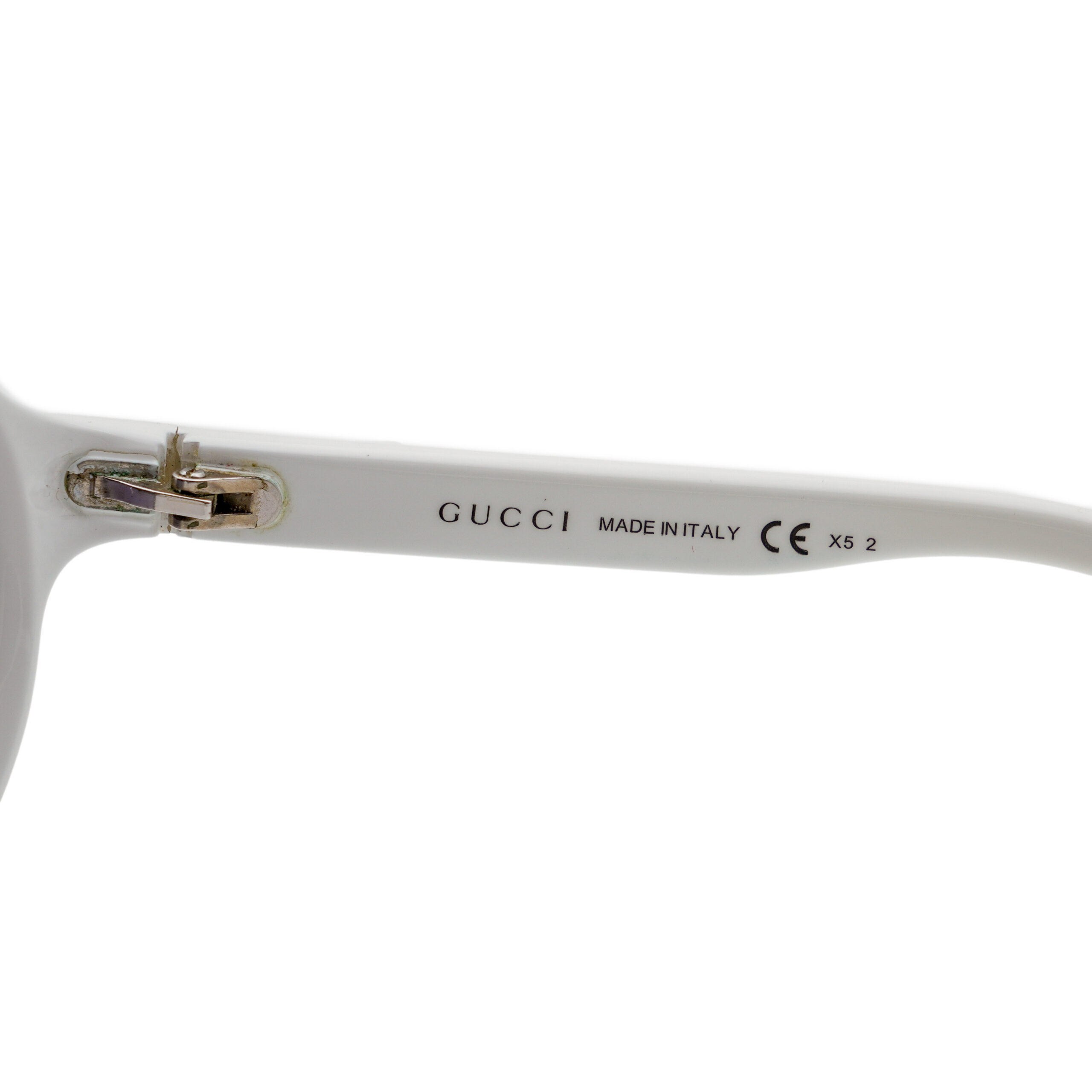 Vintage Gucci GG 3514 Italy White Shield Aviator Sunglasses — photo 5