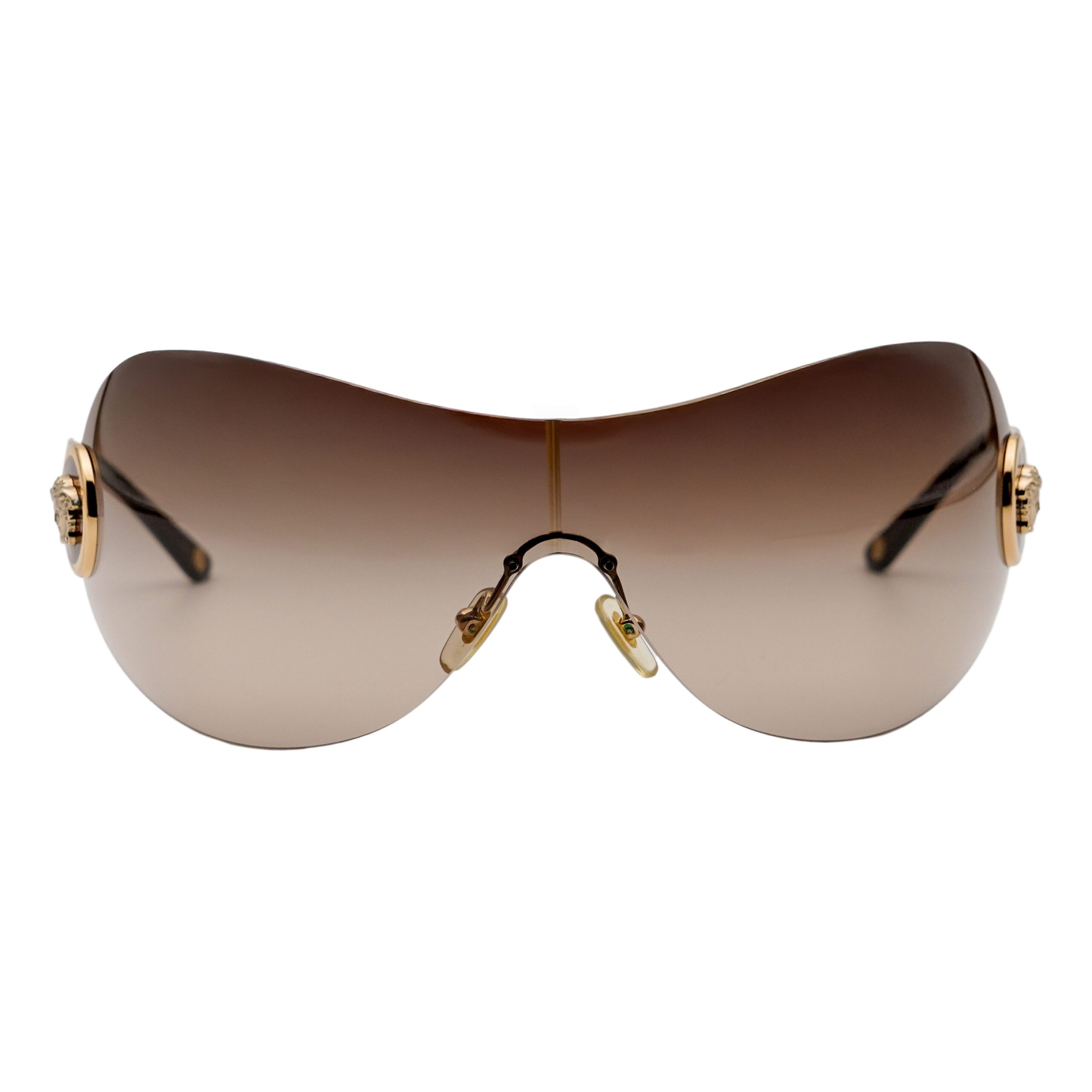 Vintage Versace MOD 2113 Medusa Gold Mask Shield Sunglasses — photo 2