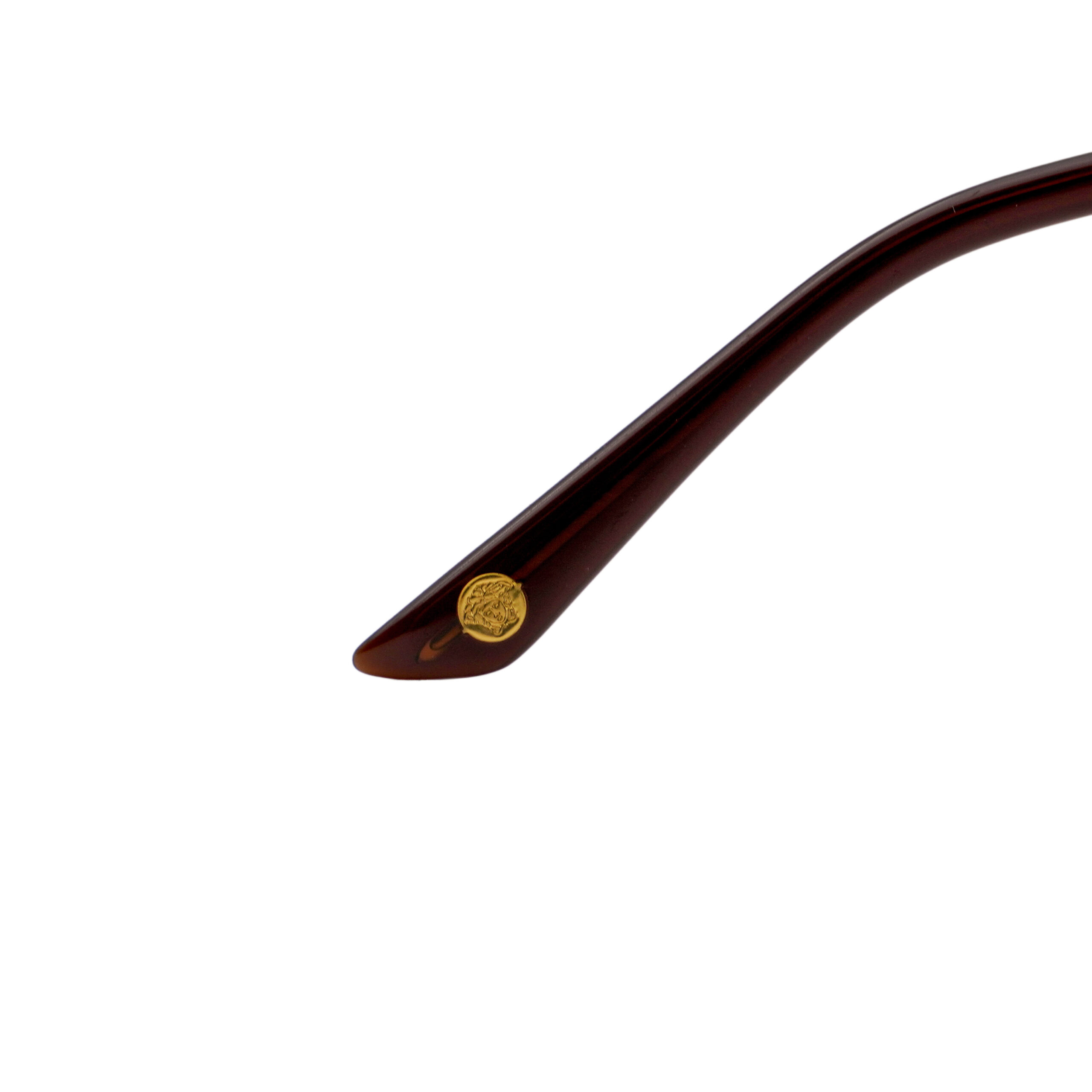 Vintage Versace MOD 2113 Medusa Gold Mask Shield Sunglasses — photo 8