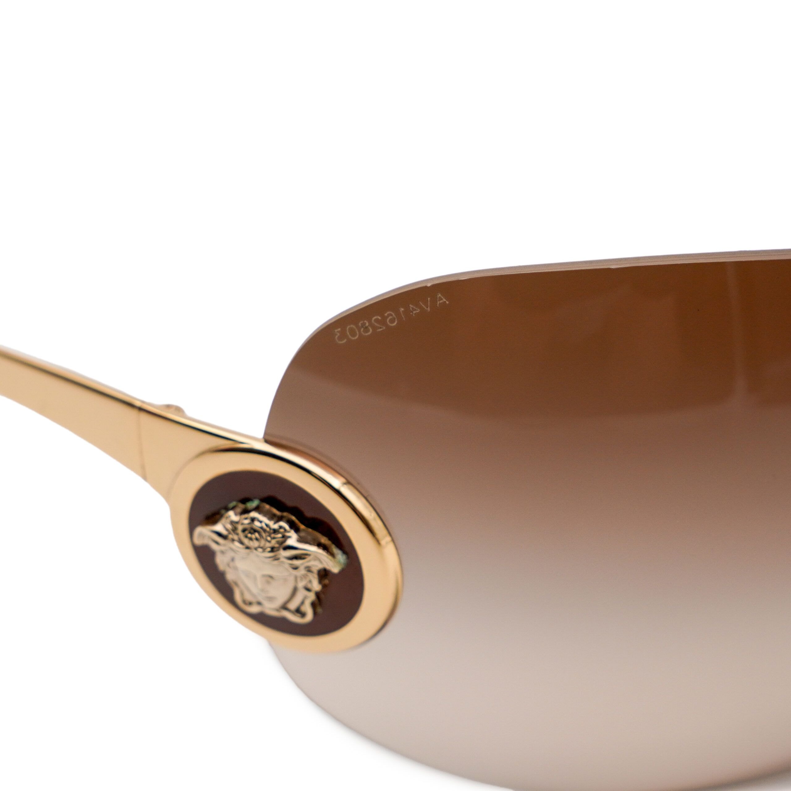 Vintage Versace MOD 2113 Medusa Gold Mask Shield Sunglasses — photo 5