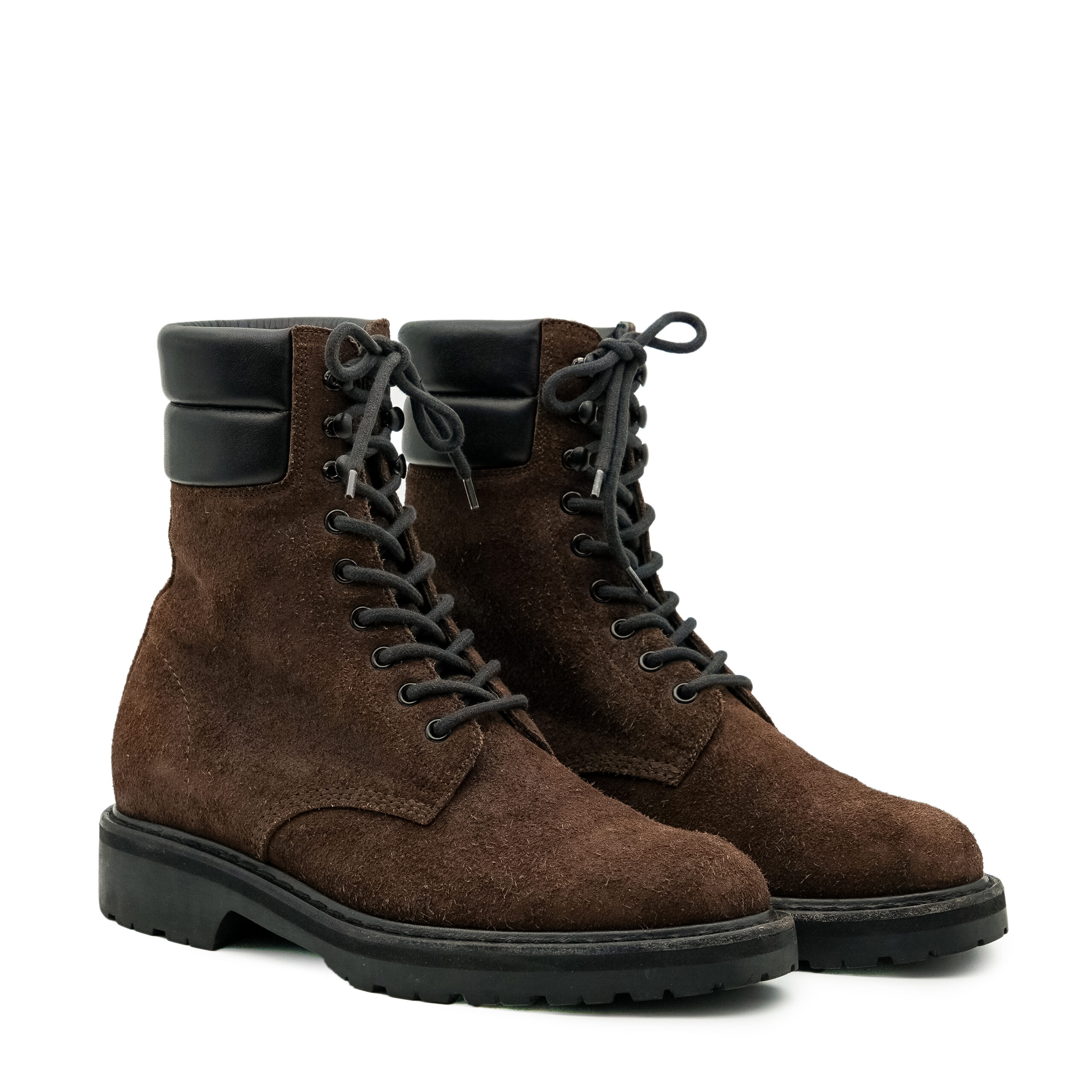 Saint Laurent Paris Brown Suede Leather Combat Boots