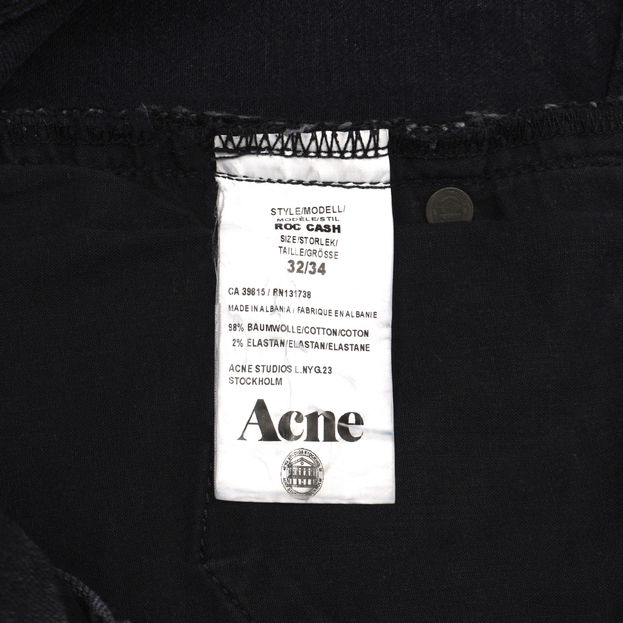 Acne Studios Roc Cash Black Denim Pant Jeans — photo 6