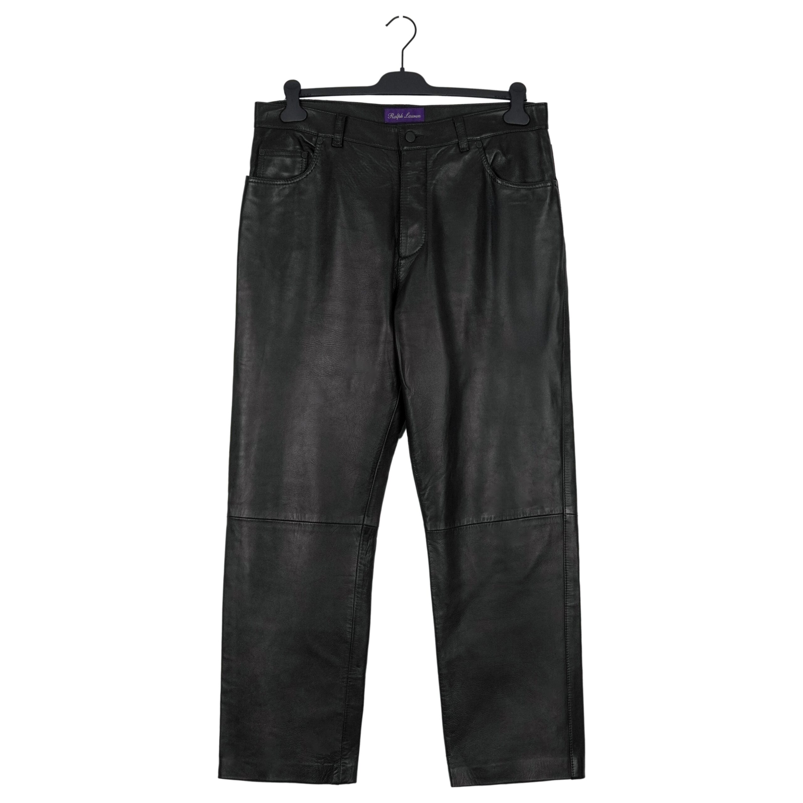 Polo Ralph Lauren Men’s Purple Label Leather Trouser Pants