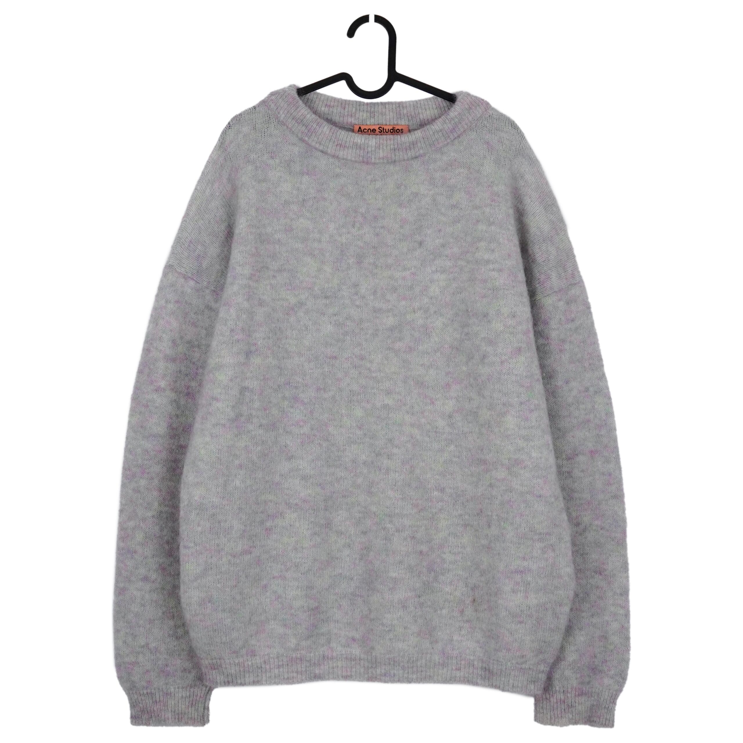 Acne Studios Gray Melange Mohair Wool Knit Crewneck Sweater