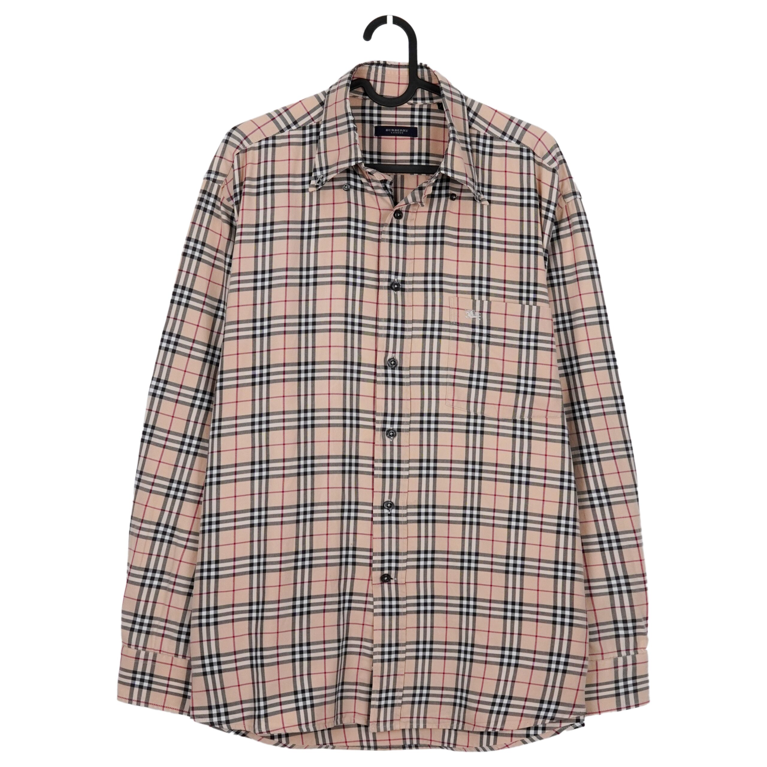 Vintage Burberry London Nova Check Button Down Logo Shirt