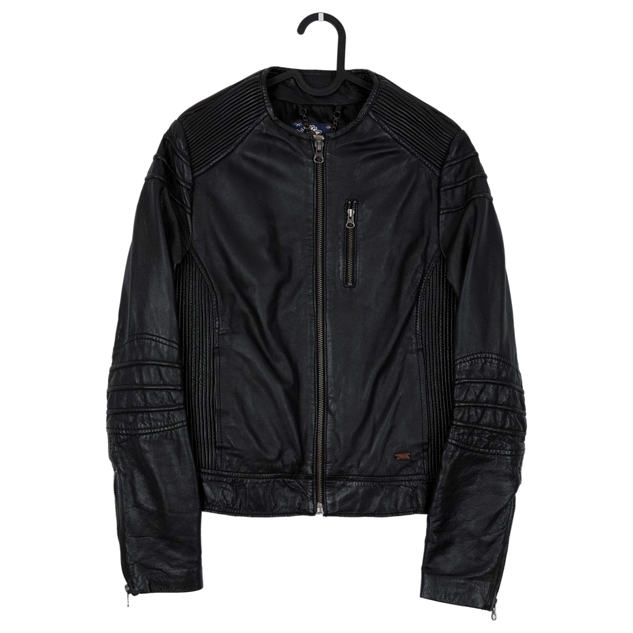 Vintage Levi’s Black Sheep Leather Biker Logo Bomber Jacket