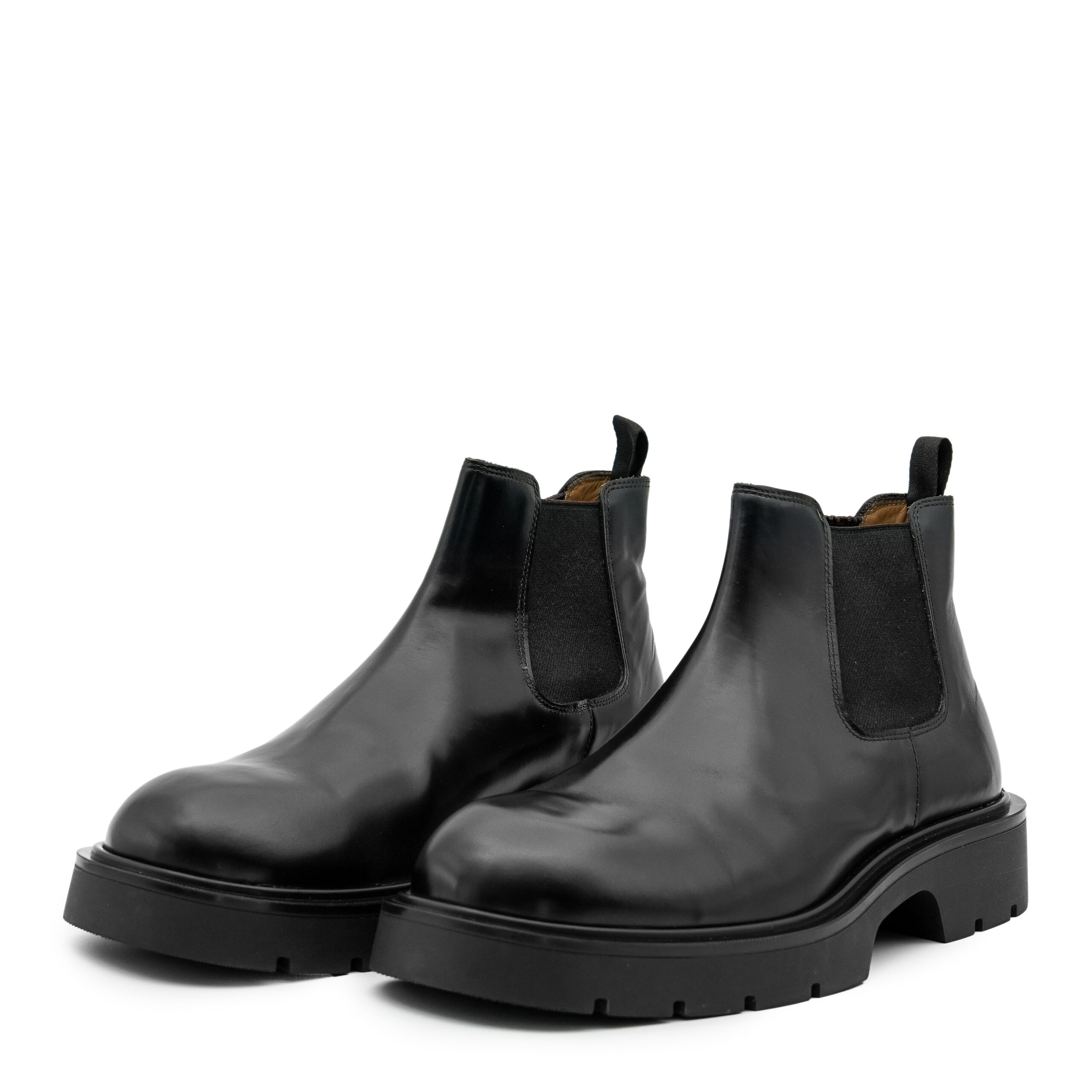Sandro Paris Black Cow Leather Chunky Sole Derby Shoes Boots
