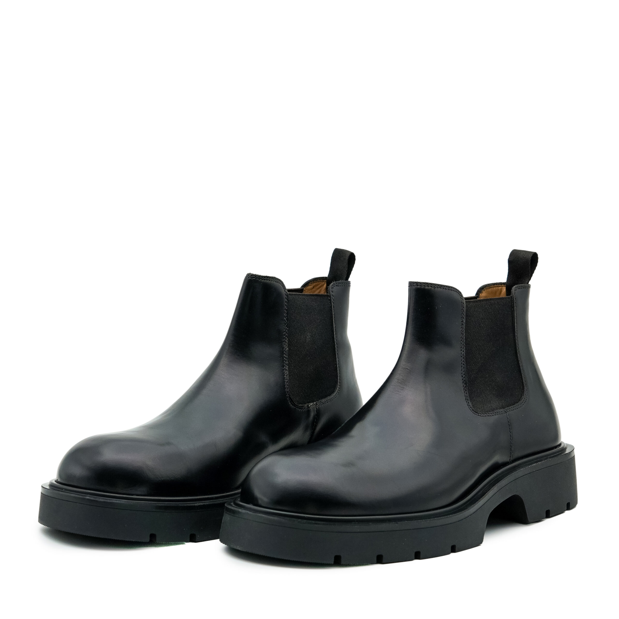 Sandro Paris Black Cow Leather Chunky Sole Derby Shoes Boots