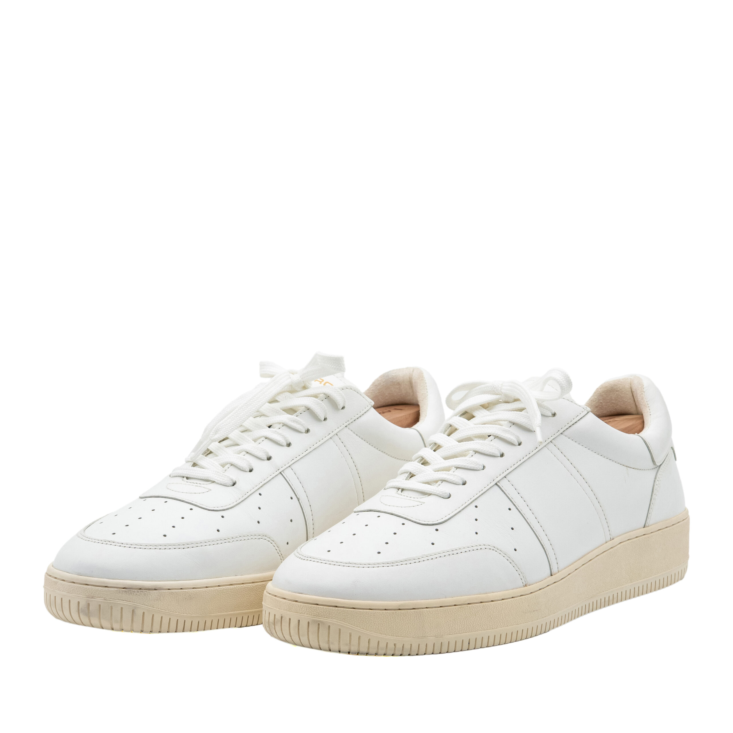 Sandro Paris Plain Cow Leather Low Top White Sneakers
