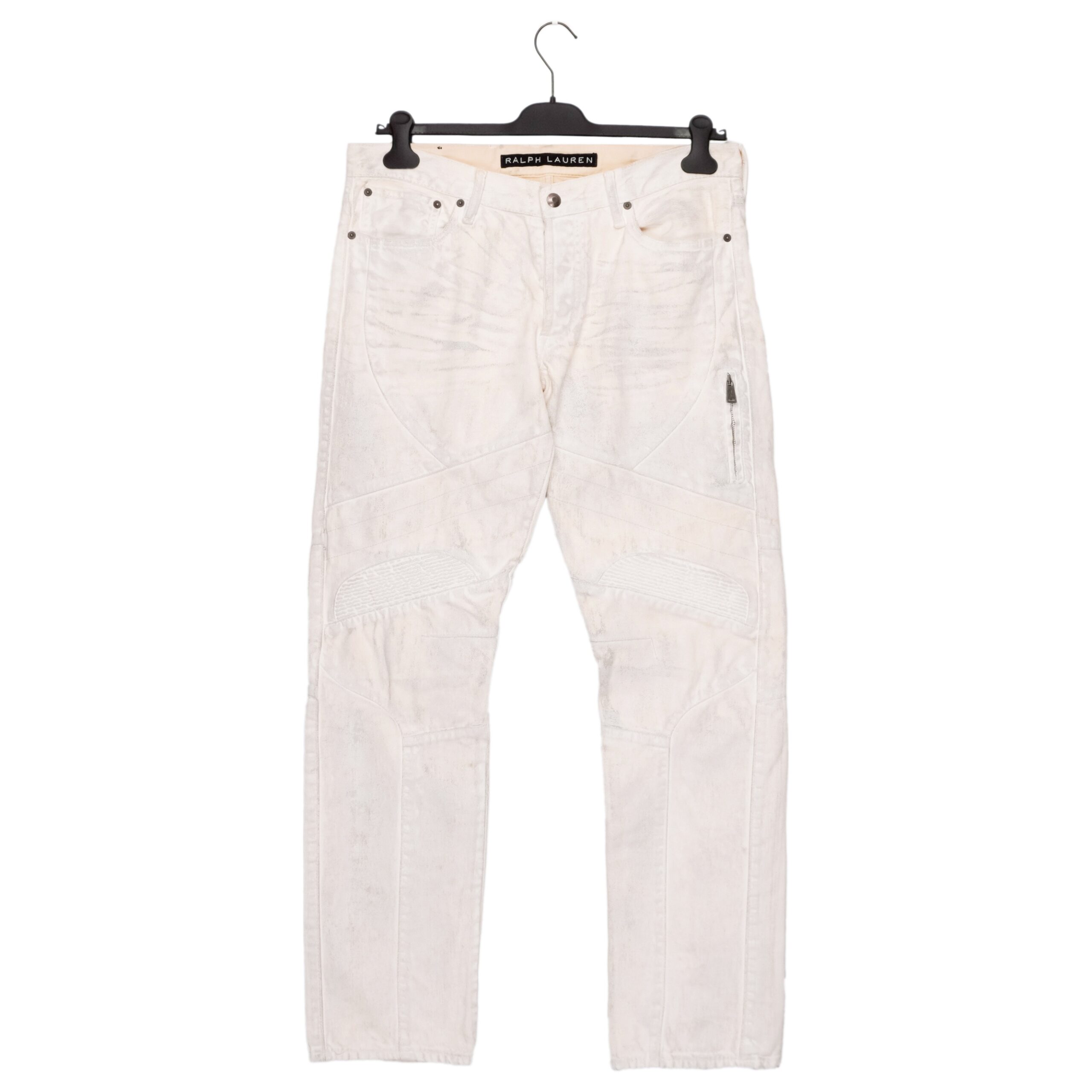 Ralph Lauren Black Label Waxed Biker Moto Cargo Jean Pants