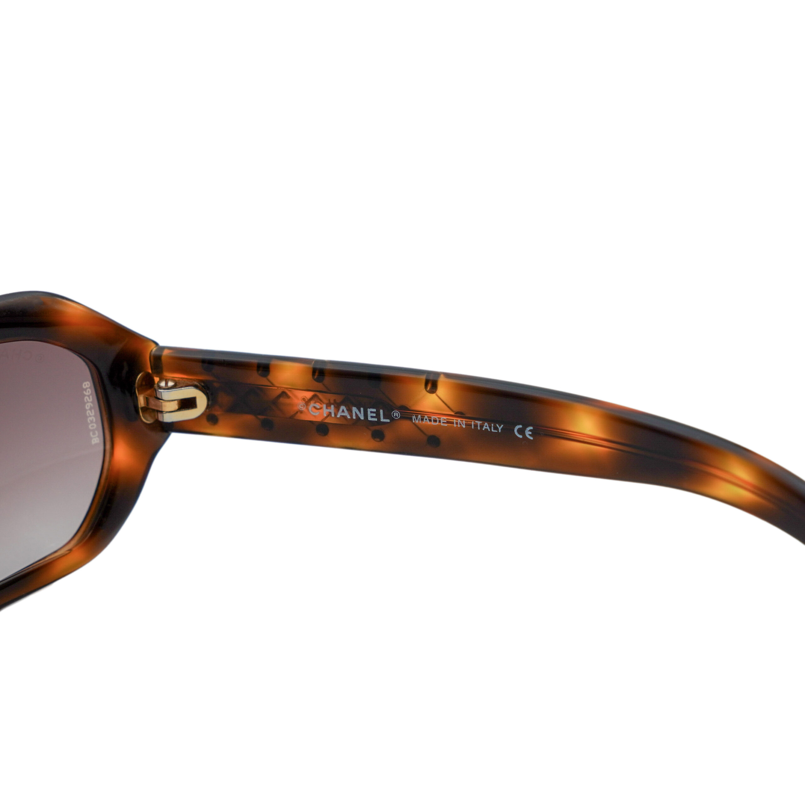 Vintage Chanel 5062 Tortoiseshell Crystal CC Logo Sunglasses — photo 8