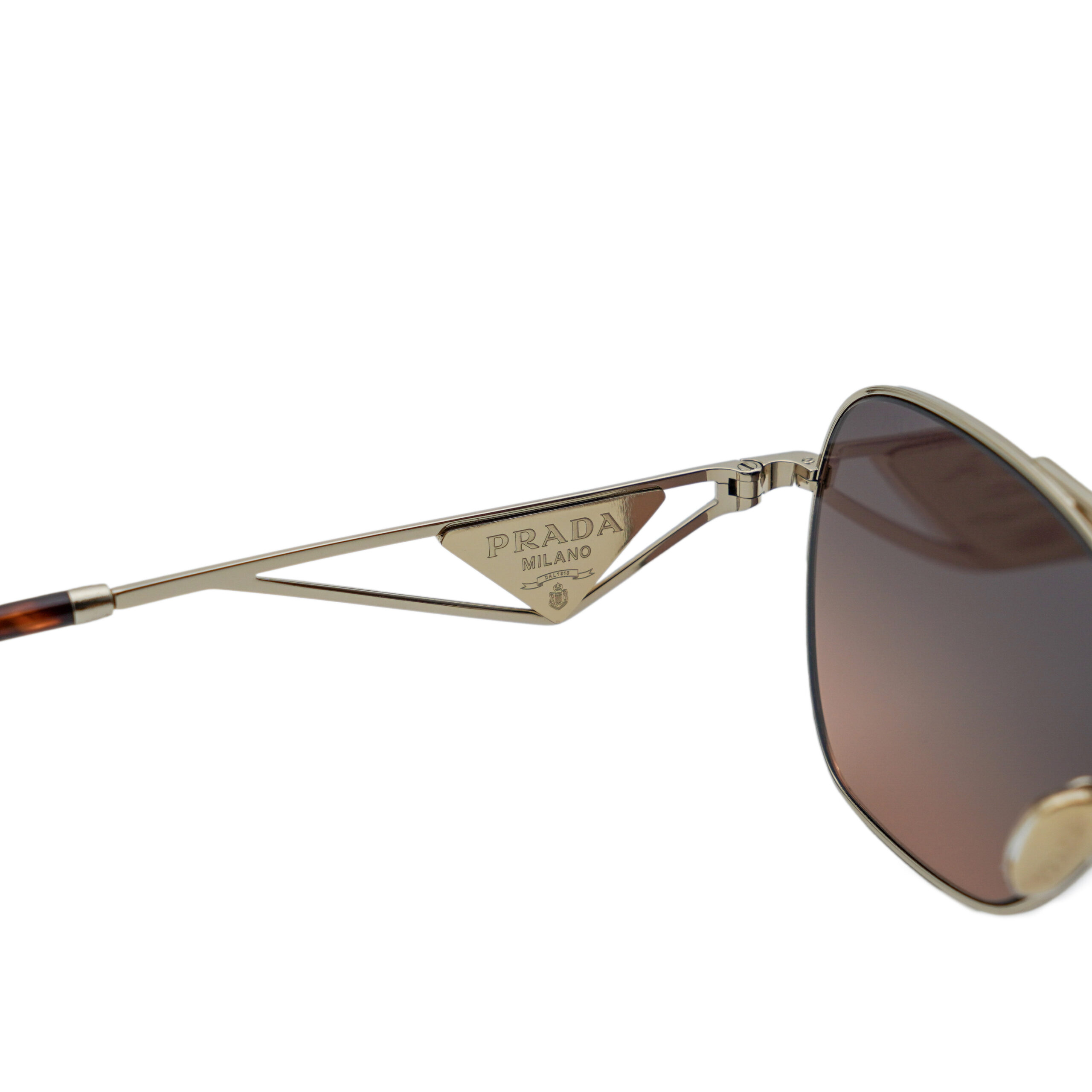 Vintage Prada Milano SPR A50 Gold Triangle Logo Sunglasses — photo 6