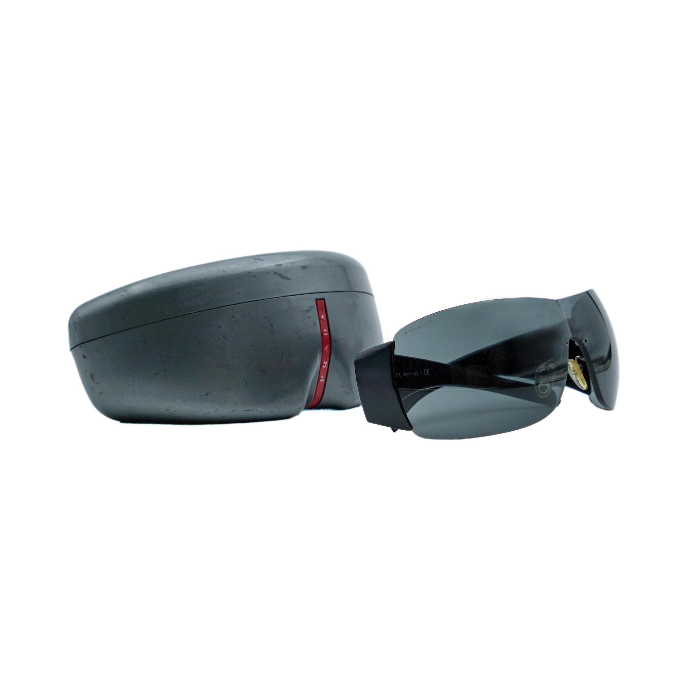 Prada Linea Rossa SPS 02L Black Shield Mask Logo Sunglasses — photo 8