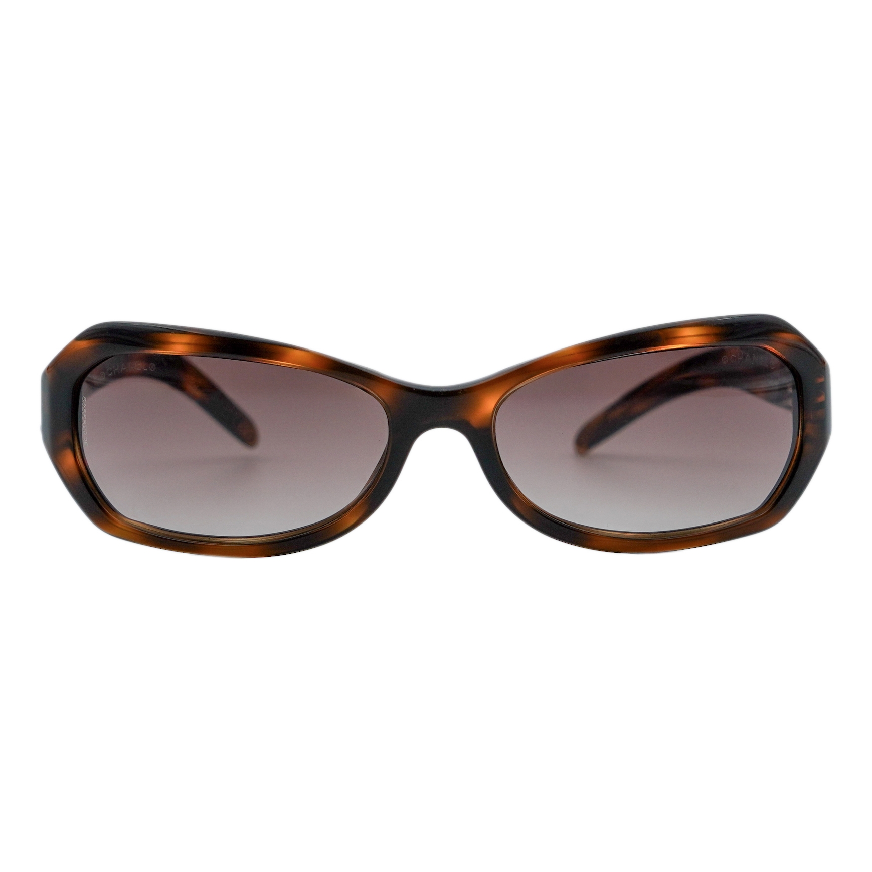 Vintage Chanel 5062 Tortoiseshell Crystal CC Logo Sunglasses — photo 2