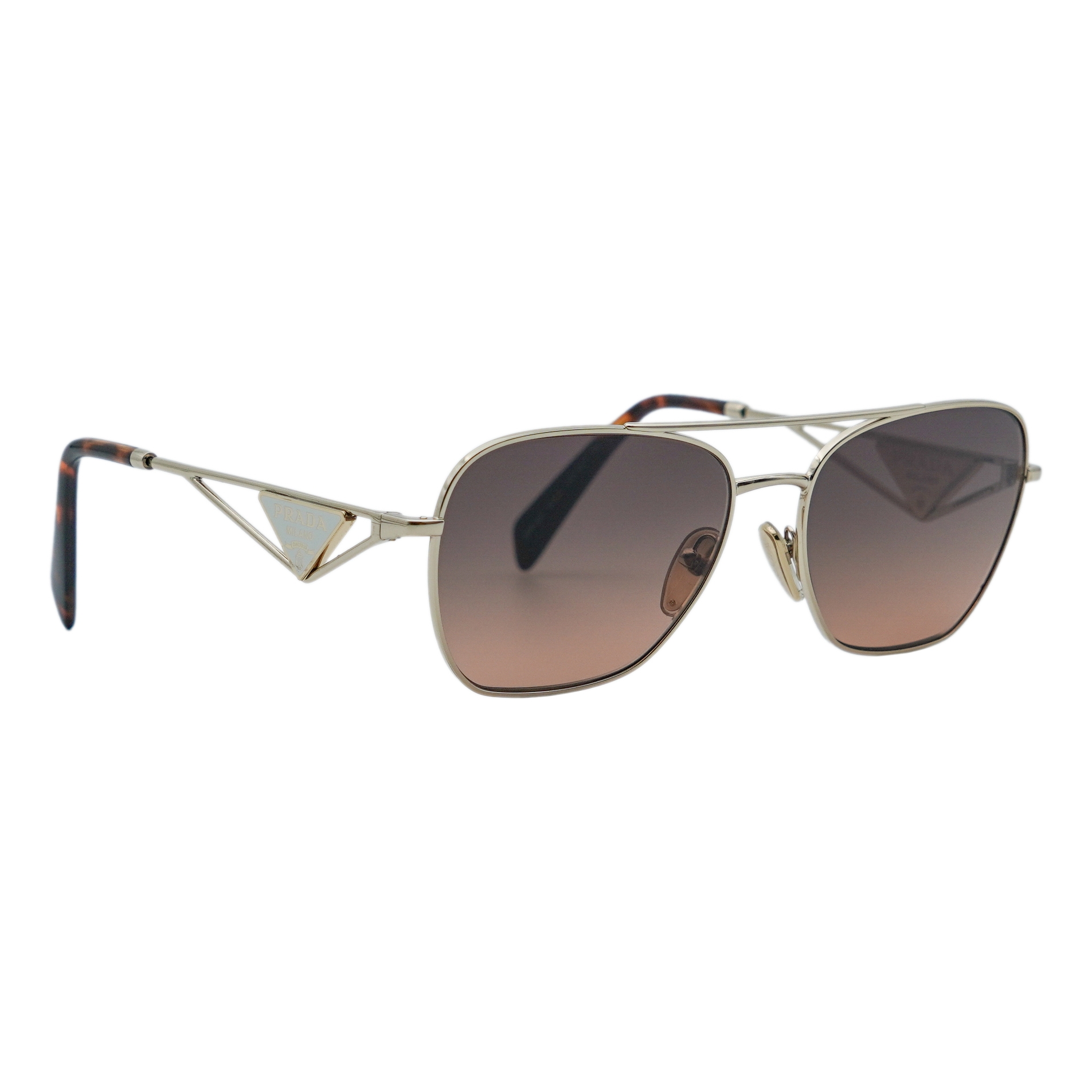 Vintage Prada Milano SPR A50 Gold Triangle Logo Sunglasses