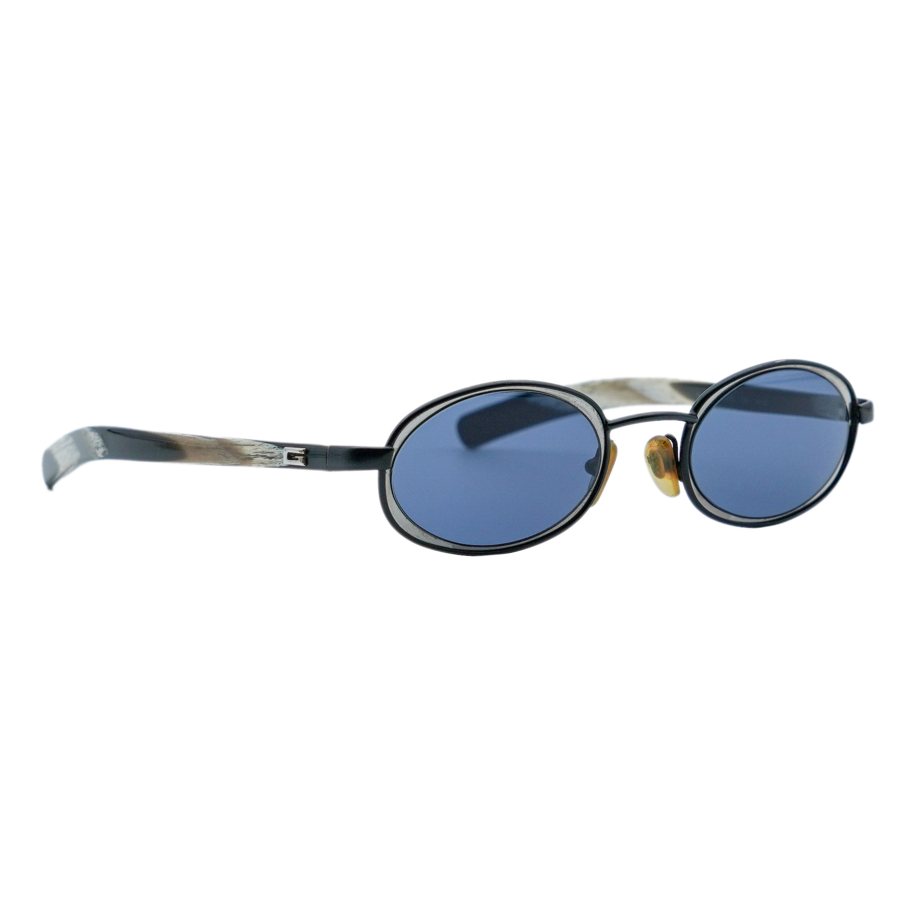 Vintage Gucci Old GG 1614 Marble Silver Logo Sunglasses