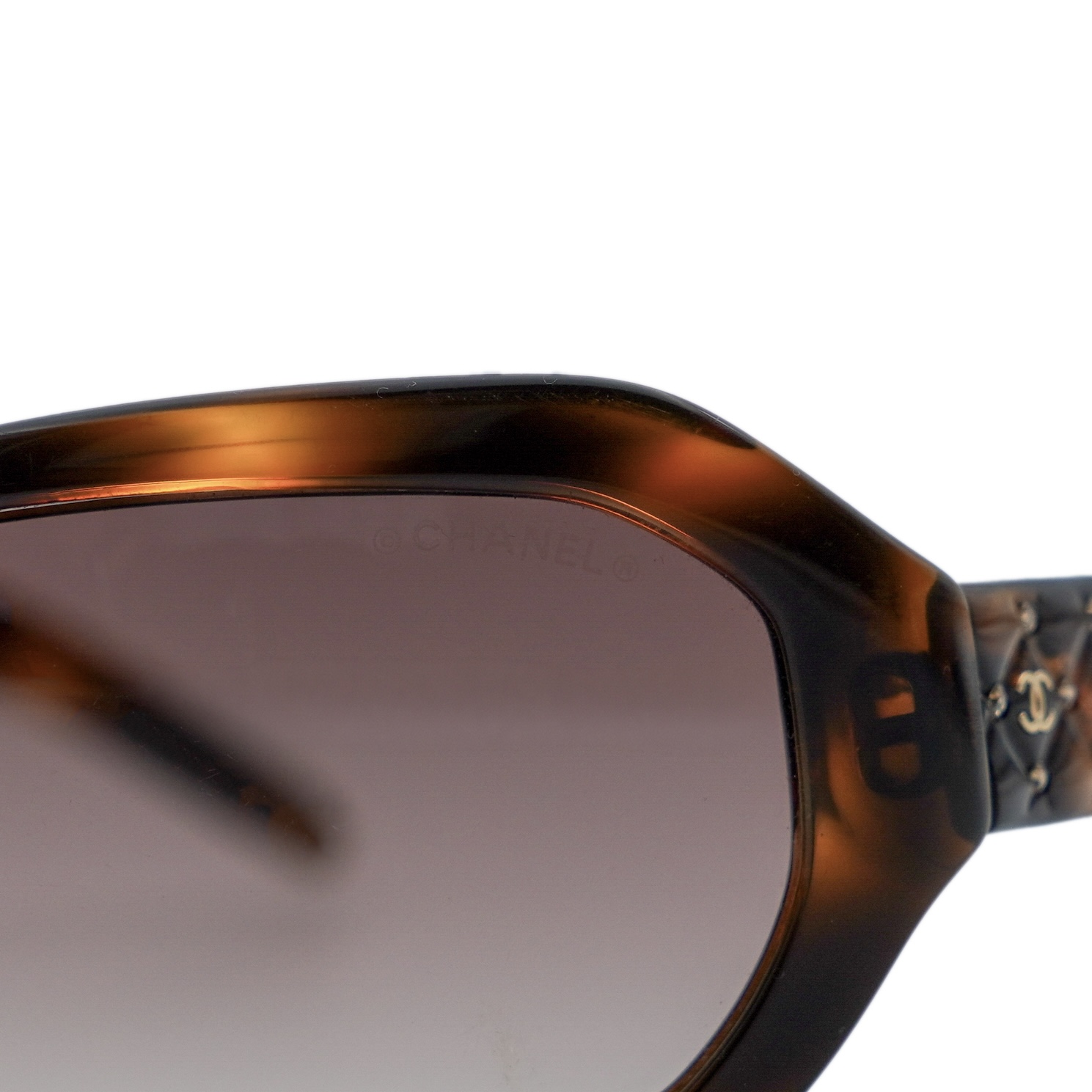 Vintage Chanel 5062 Tortoiseshell Crystal CC Logo Sunglasses — photo 7