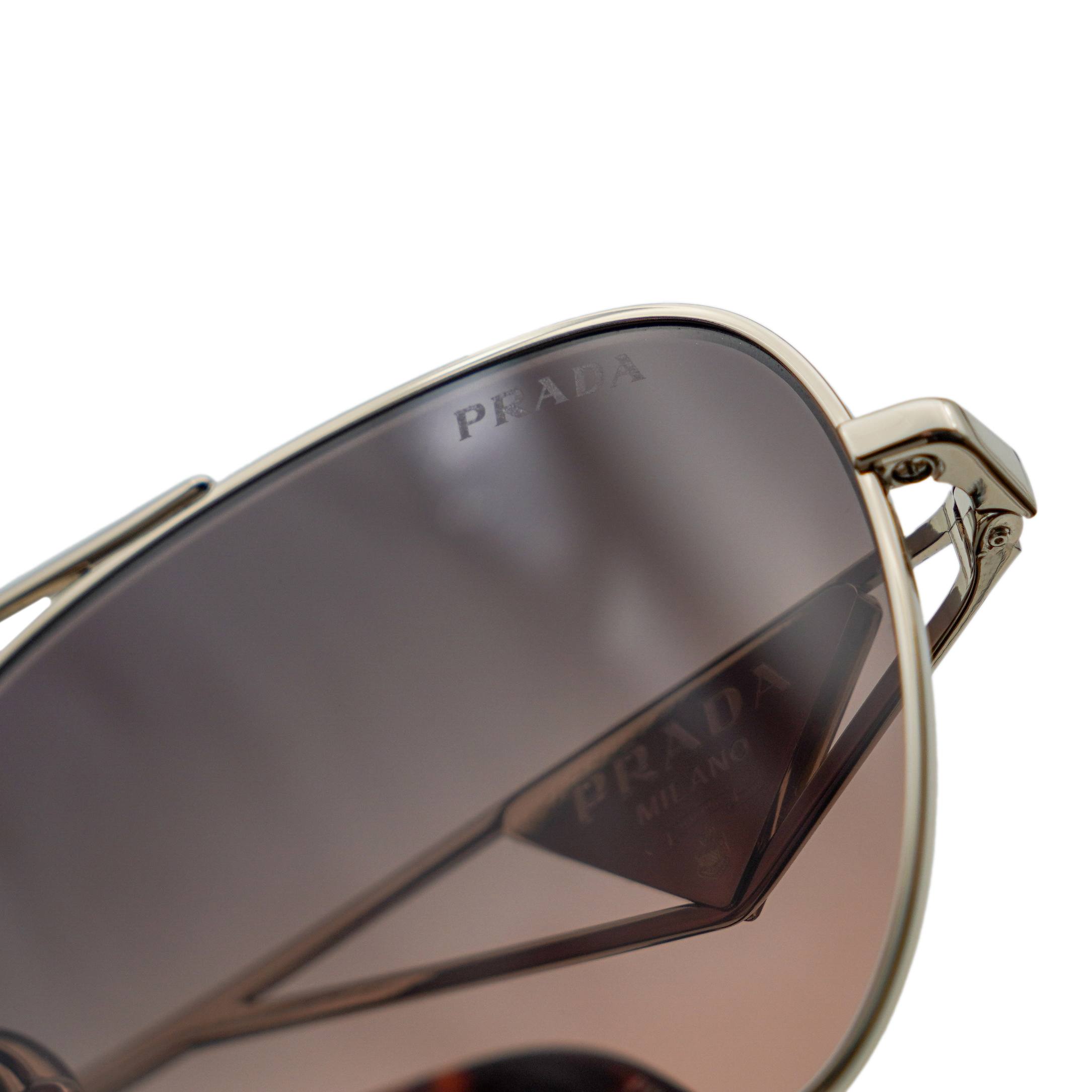 Vintage Prada Milano SPR A50 Gold Triangle Logo Sunglasses — photo 9