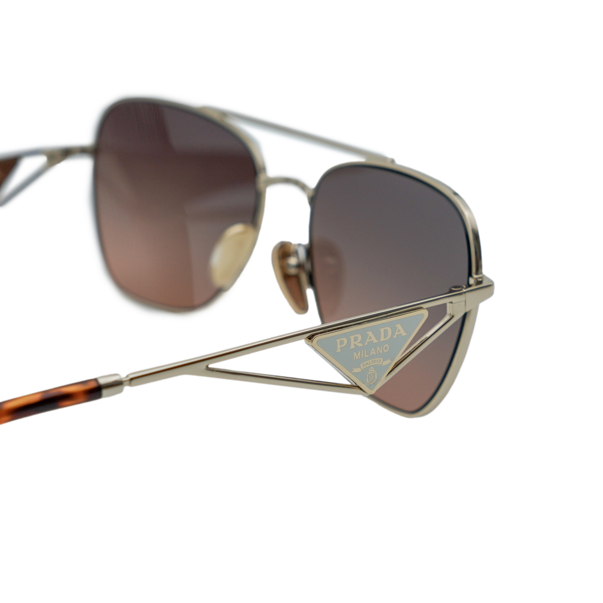 Vintage Prada Milano SPR A50 Gold Triangle Logo Sunglasses — photo 5