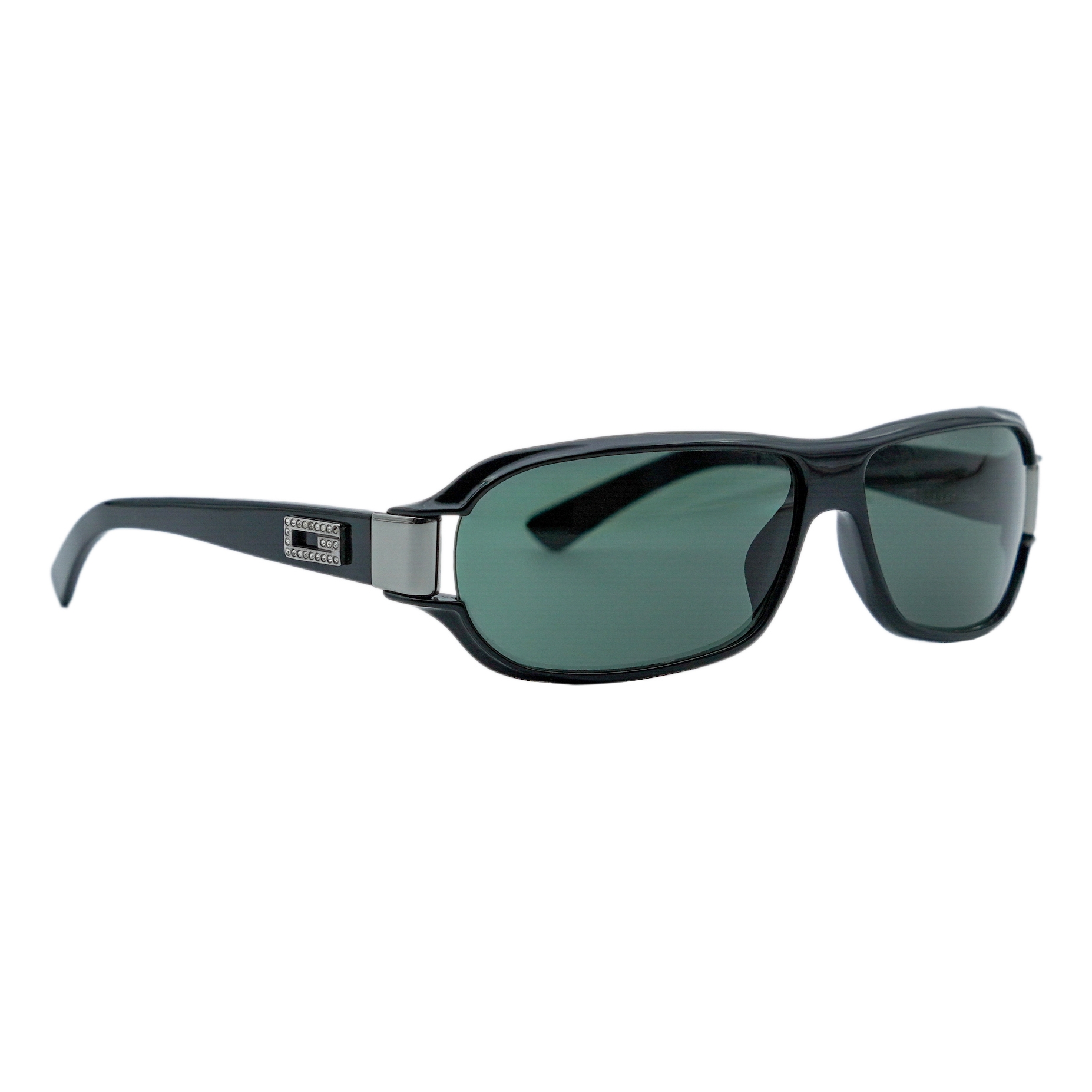 Vintage Gucci GG 2546/Strass Black Rectangular Sunglasses