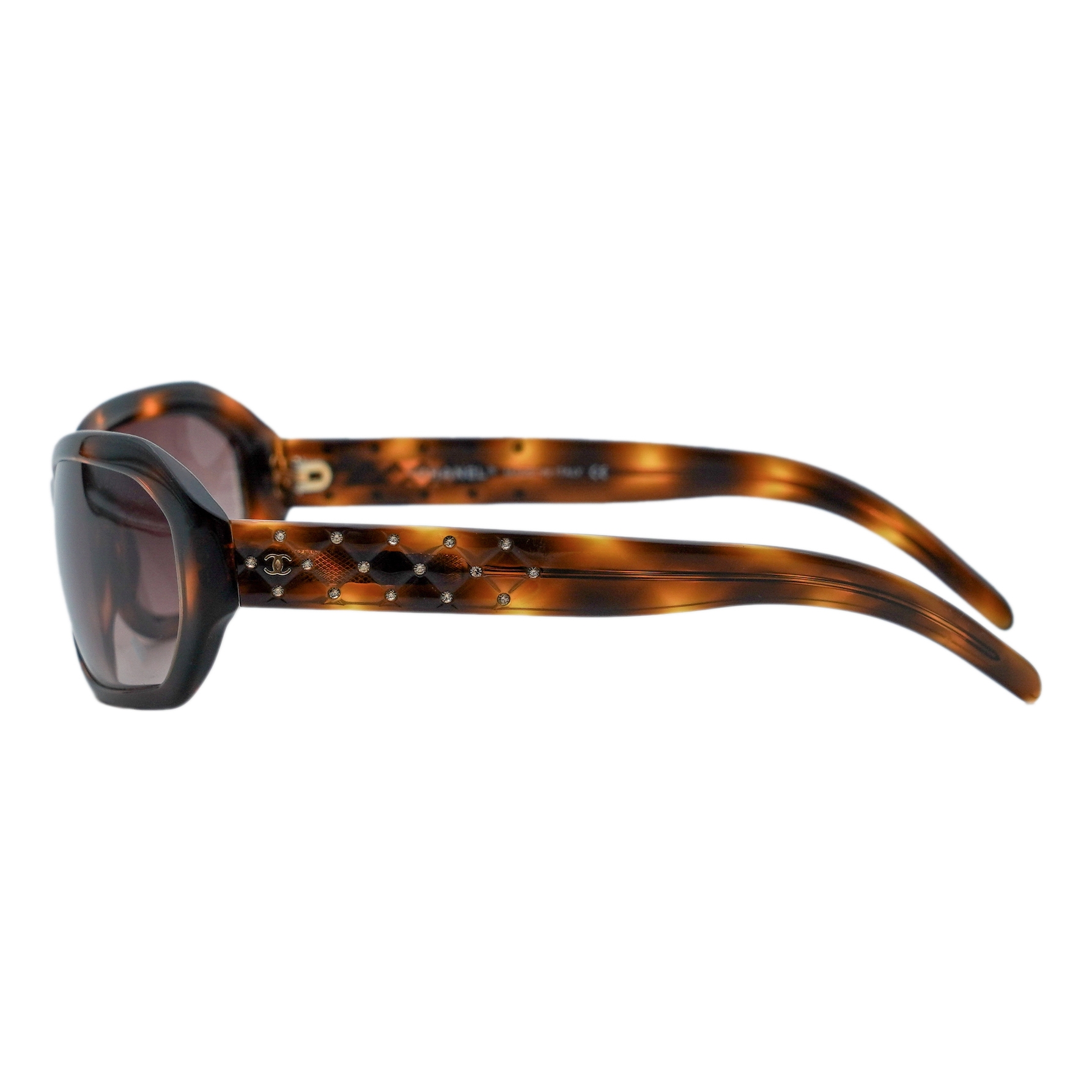 Vintage Chanel 5062 Tortoiseshell Crystal CC Logo Sunglasses — photo 3