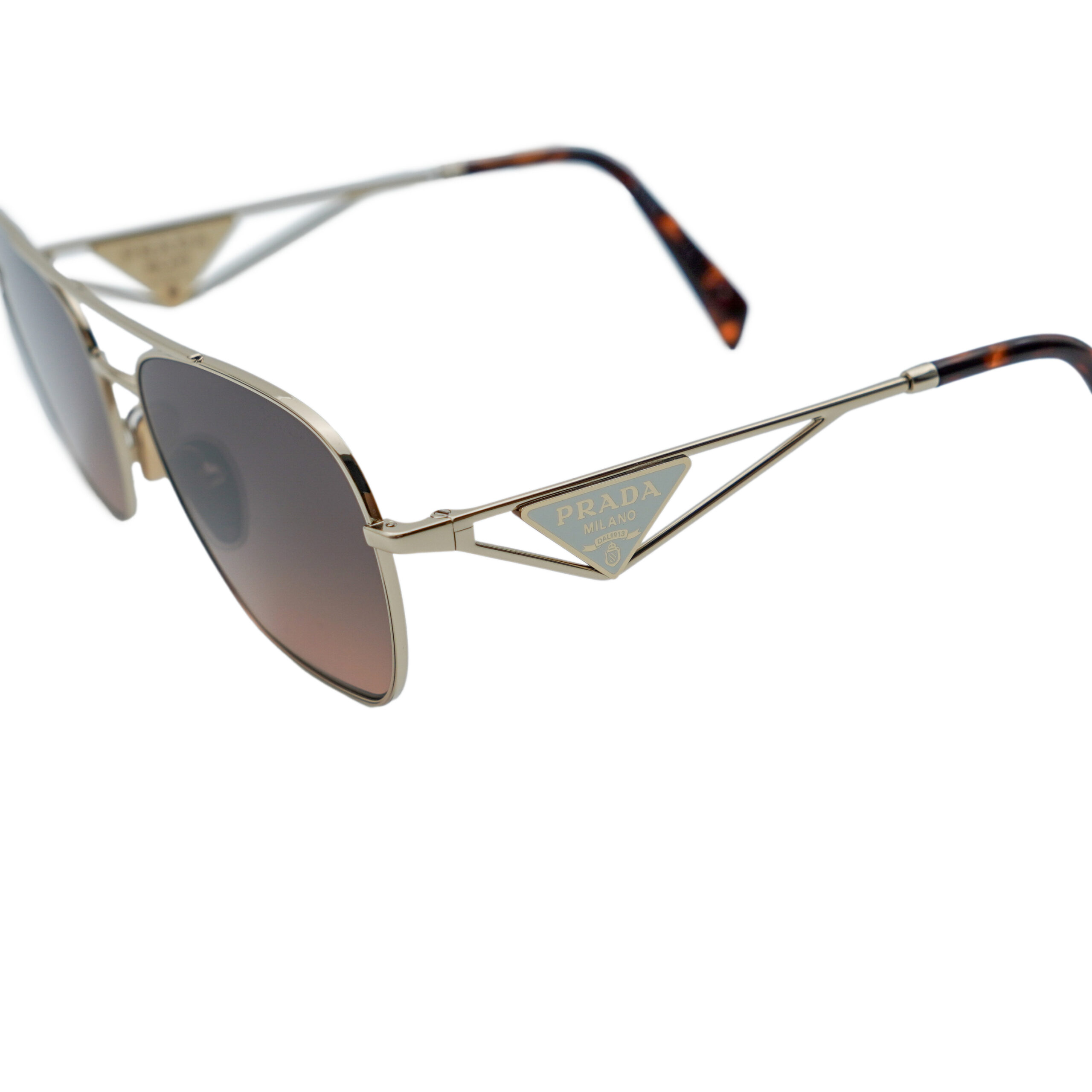 Vintage Prada Milano SPR A50 Gold Triangle Logo Sunglasses — photo 4