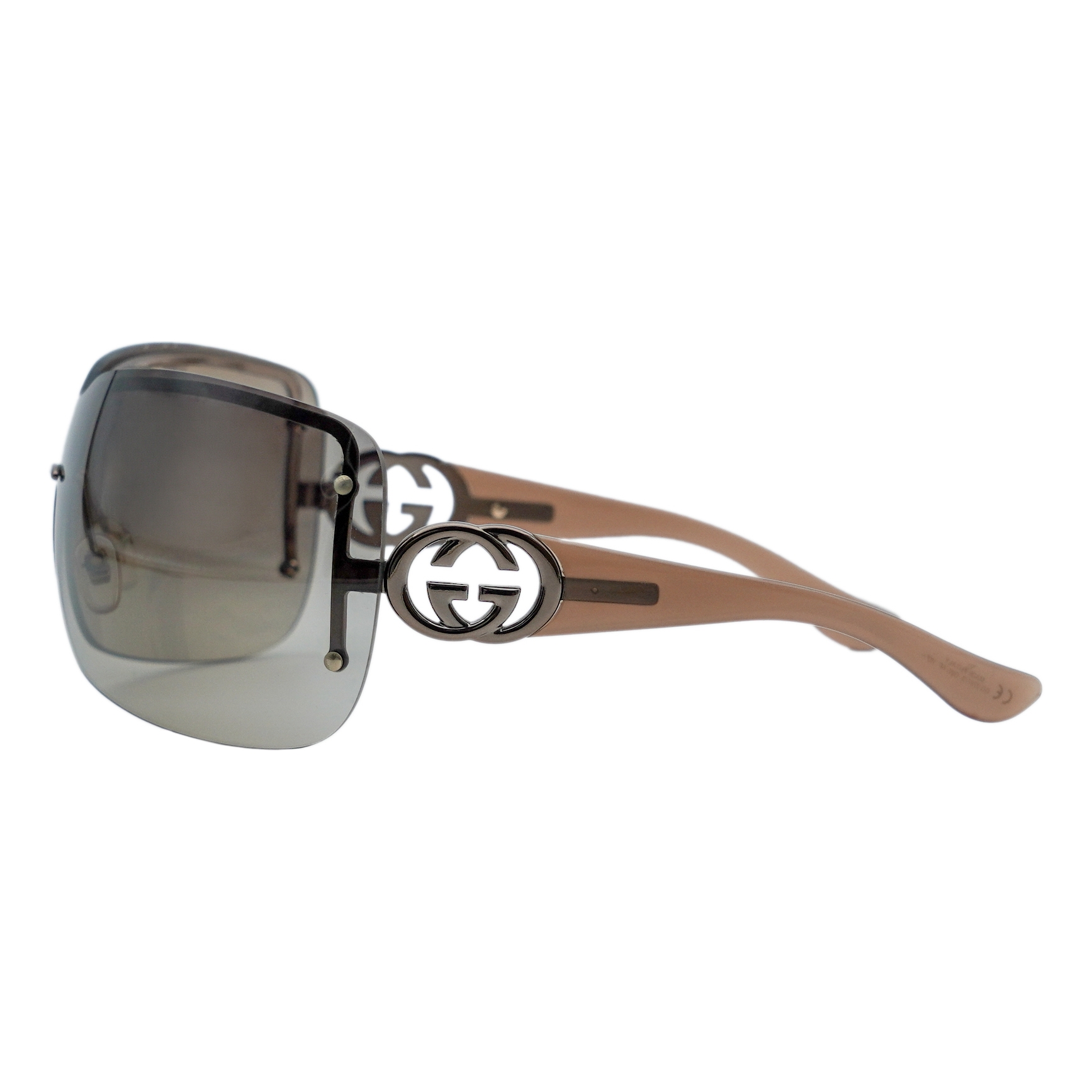 Vintage Gucci GG 2797 Brown Shield Mask Logo Sunglasses — photo 3
