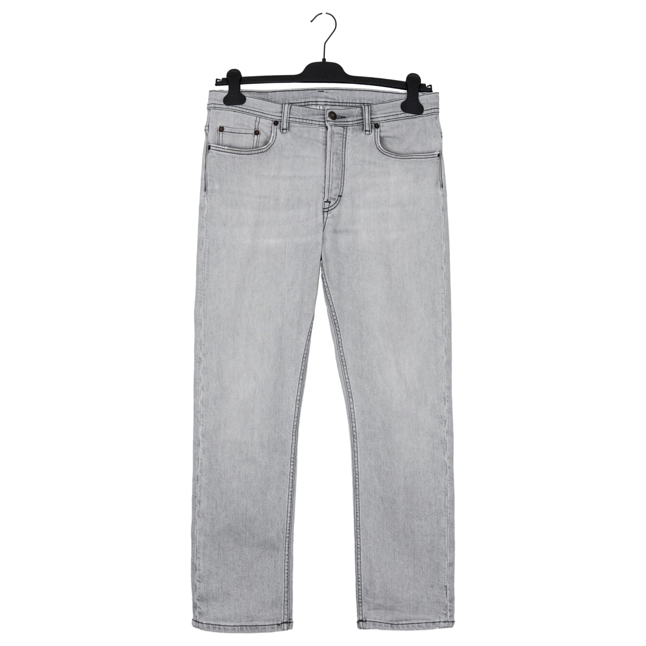Acne Studios River Stone Gray Slim Fit Denim Pants Jeans