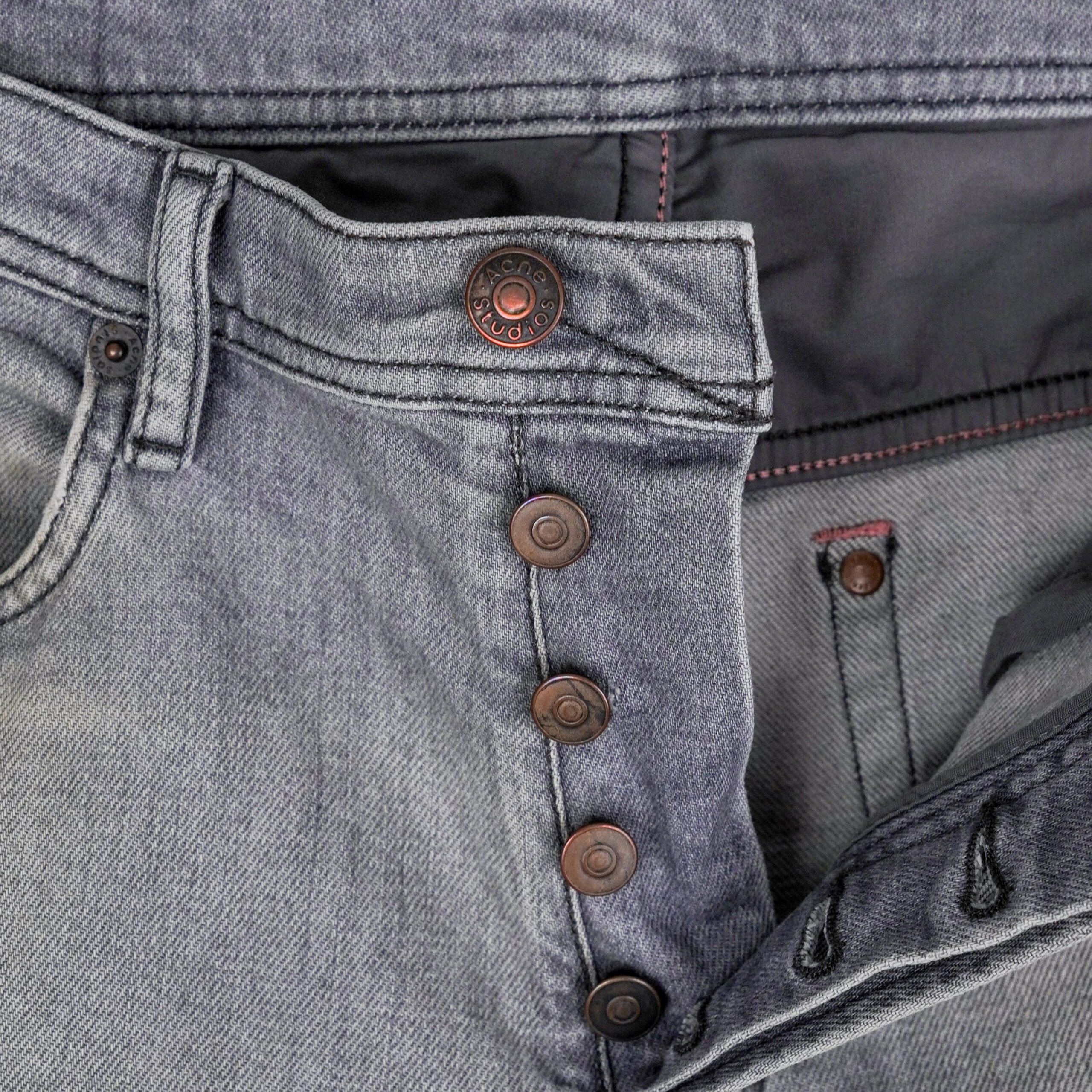 Acne Studios River Worn Gray Slim Fit Denim Pants Jeans — photo 5