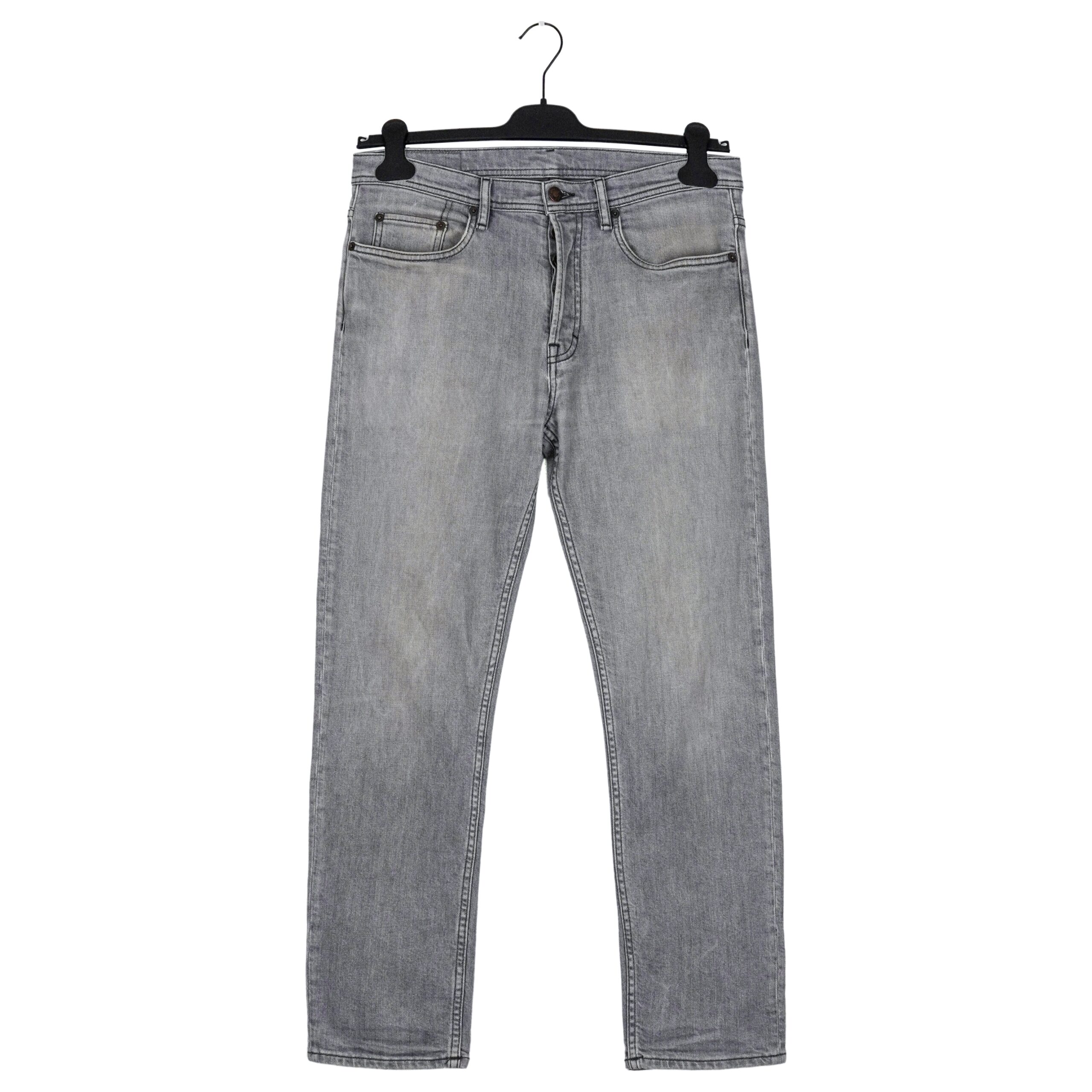 Acne Studios River Worn Gray Slim Fit Denim Pants Jeans