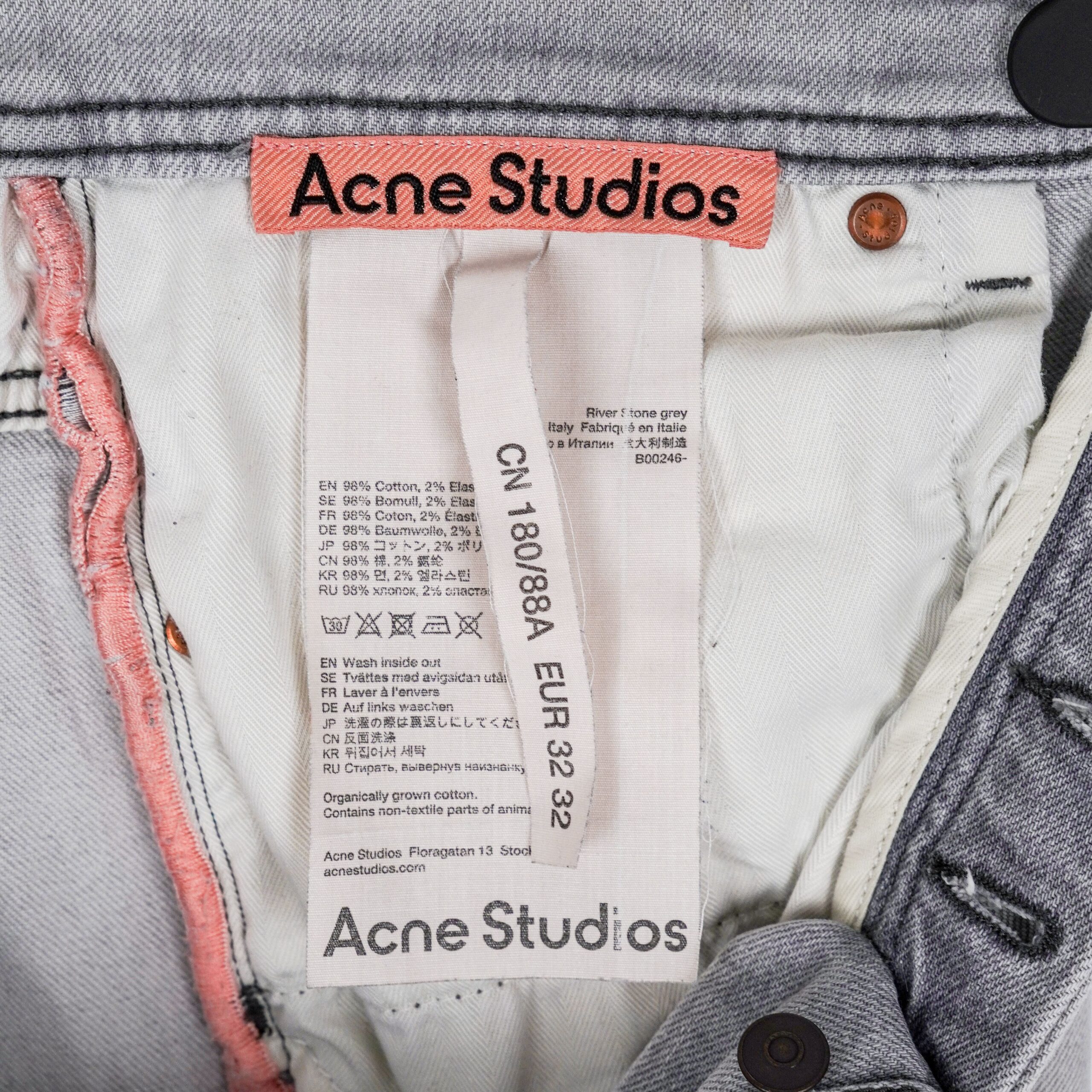 Acne Studios River Stone Gray Slim Fit Denim Pants Jeans — photo 7