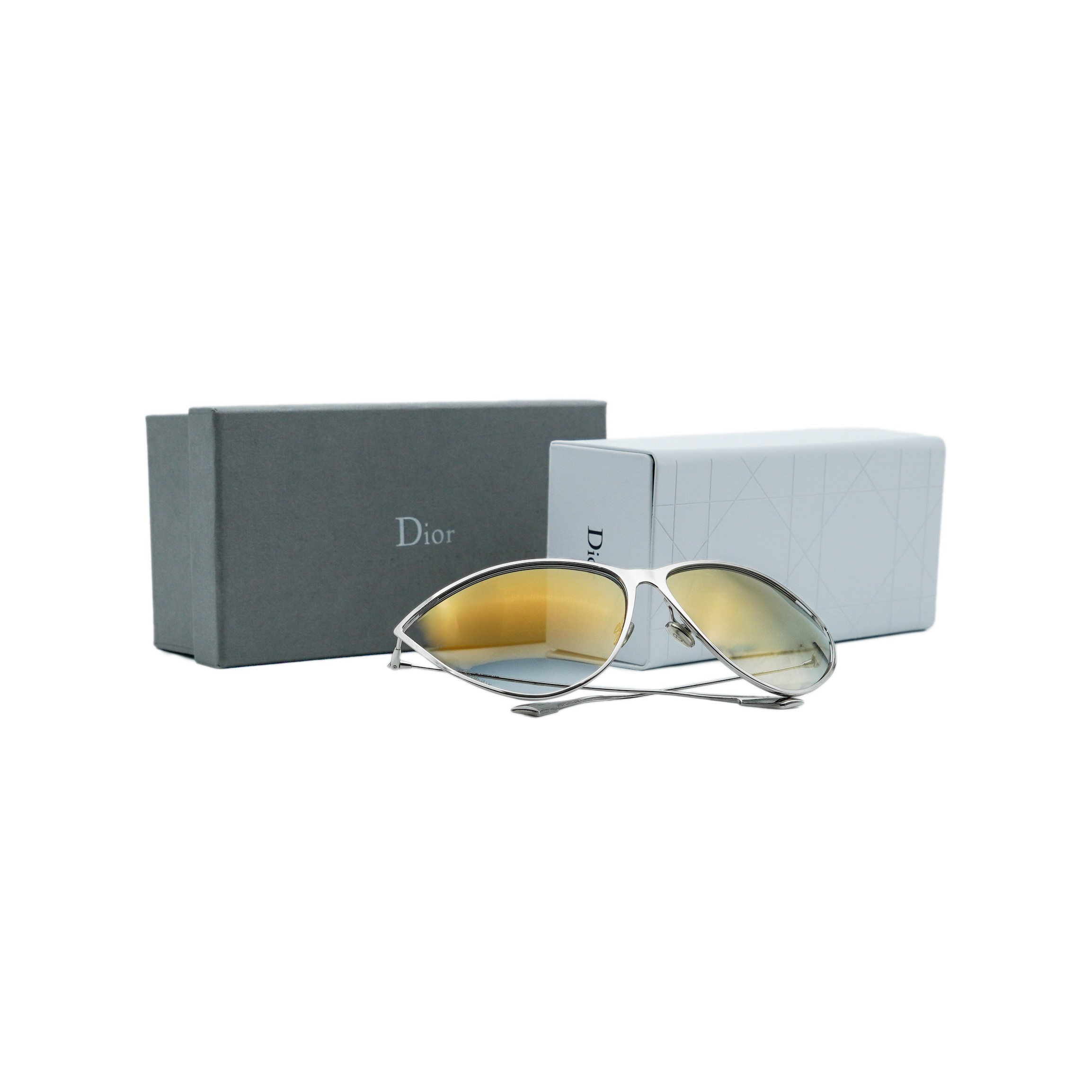 Vintage Dior New Motard Silver Cat Eye CD Logo Sunglasses — photo 11